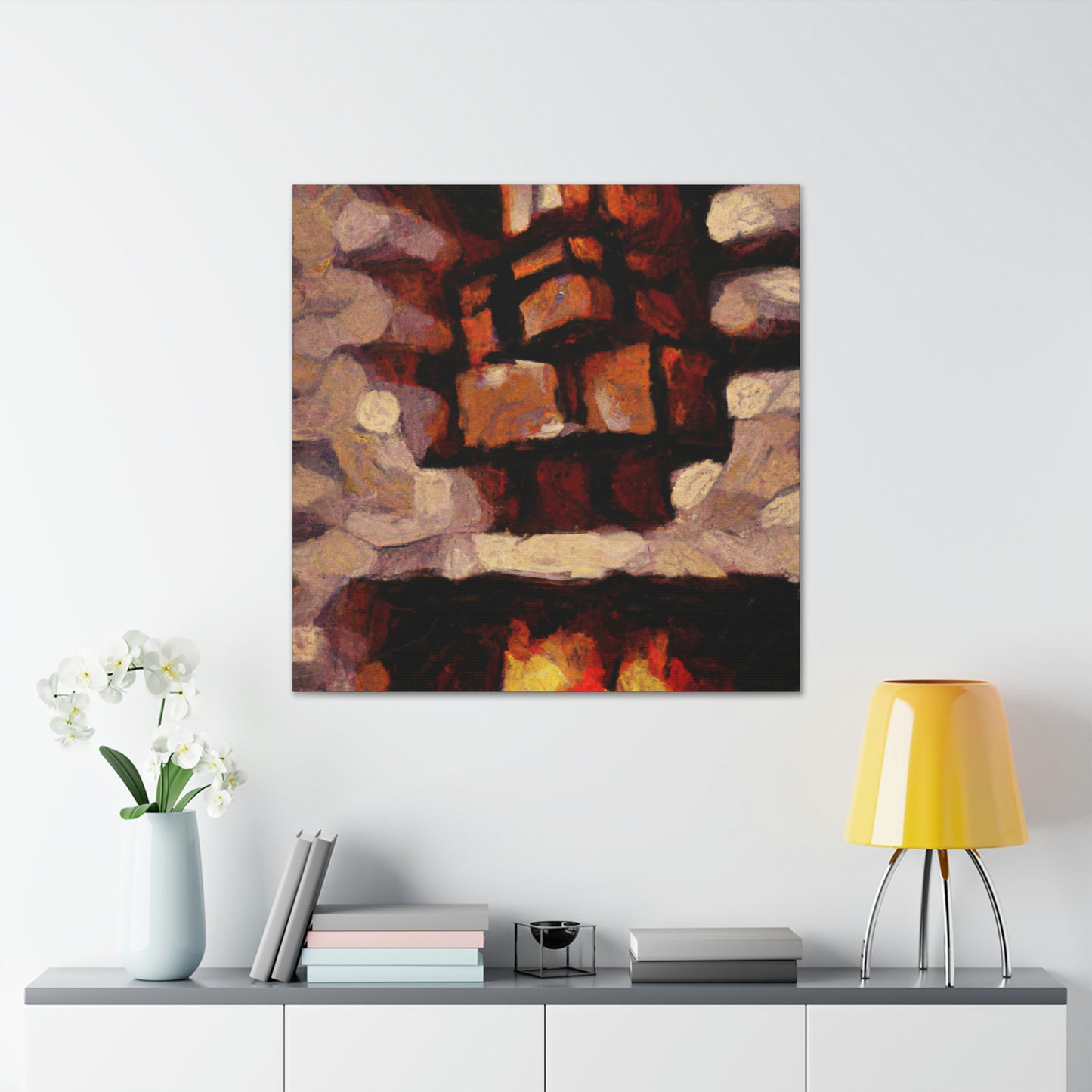 Fiery Hearth Embers - Canvas