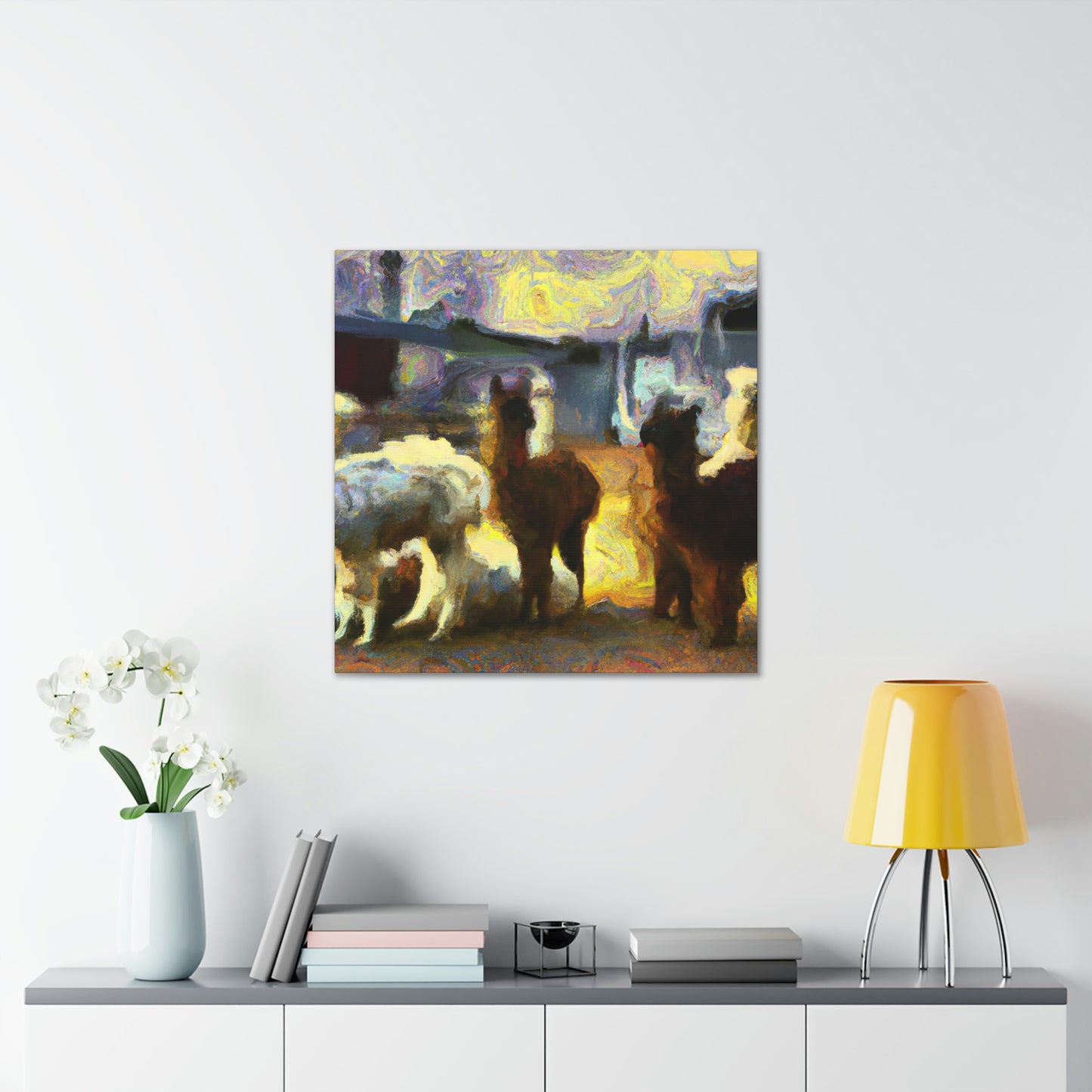 Alpaca Abstract Expressionism - Canvas