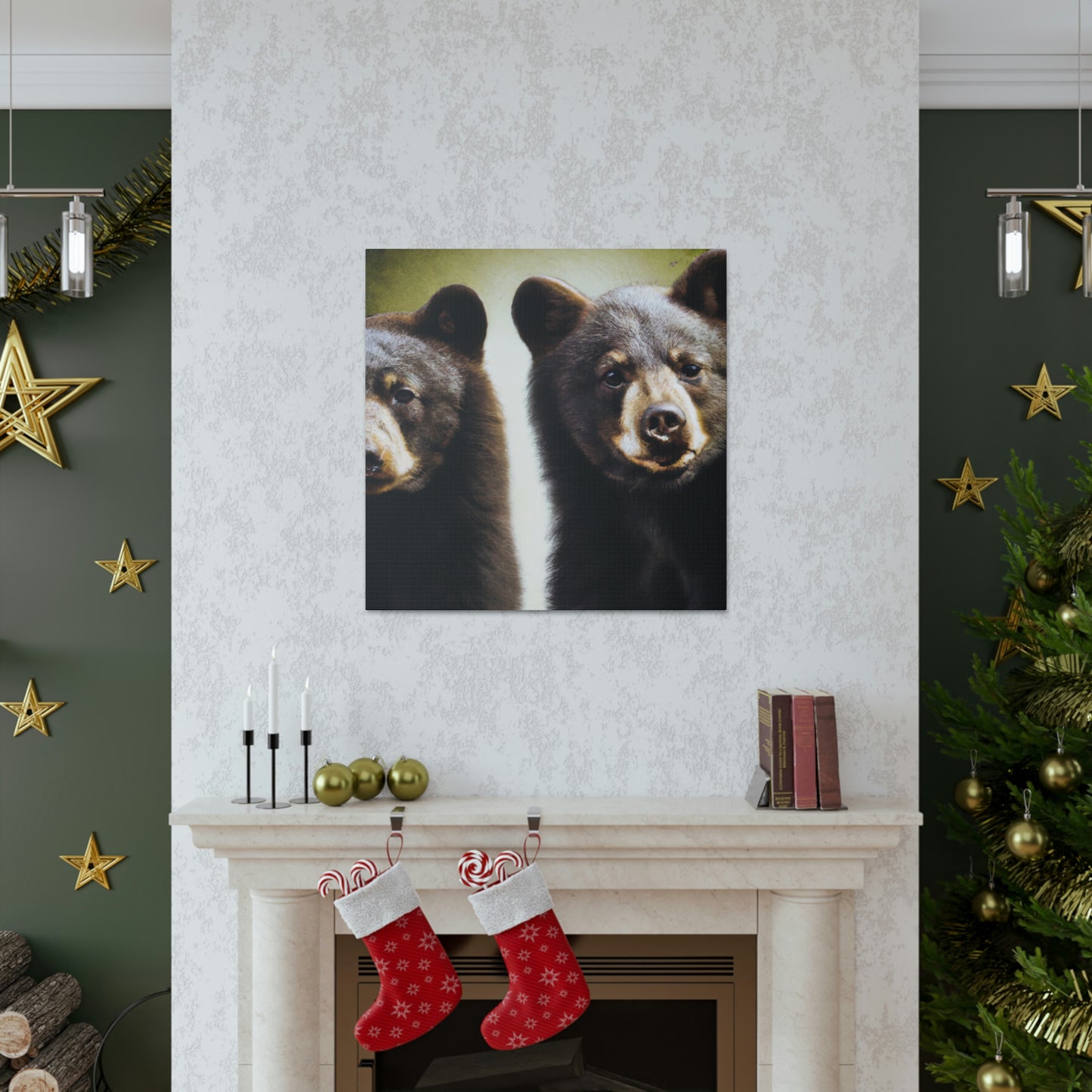 "Black Bears in Nature" - Canvas