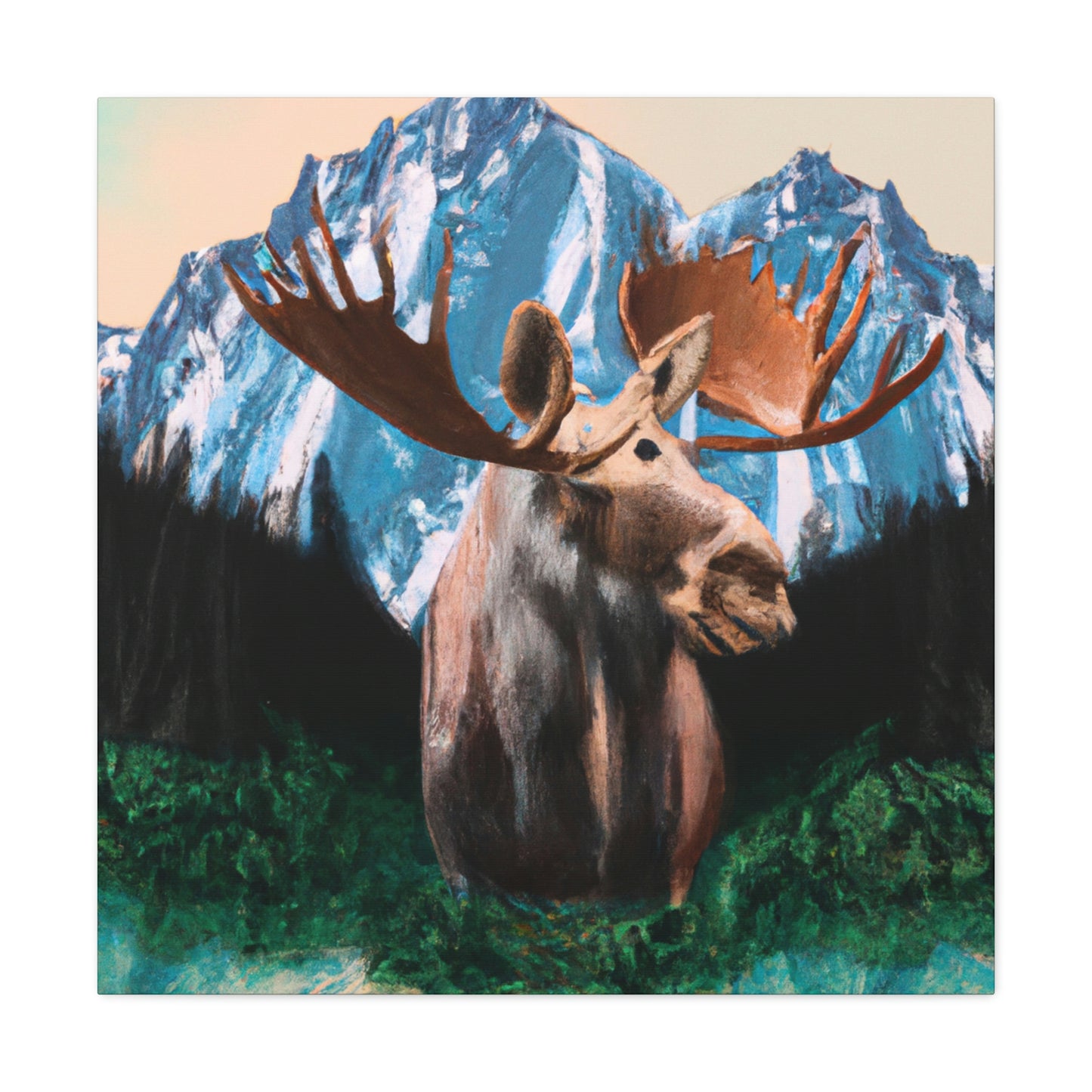 Moose in Baroque Splendor - Canvas