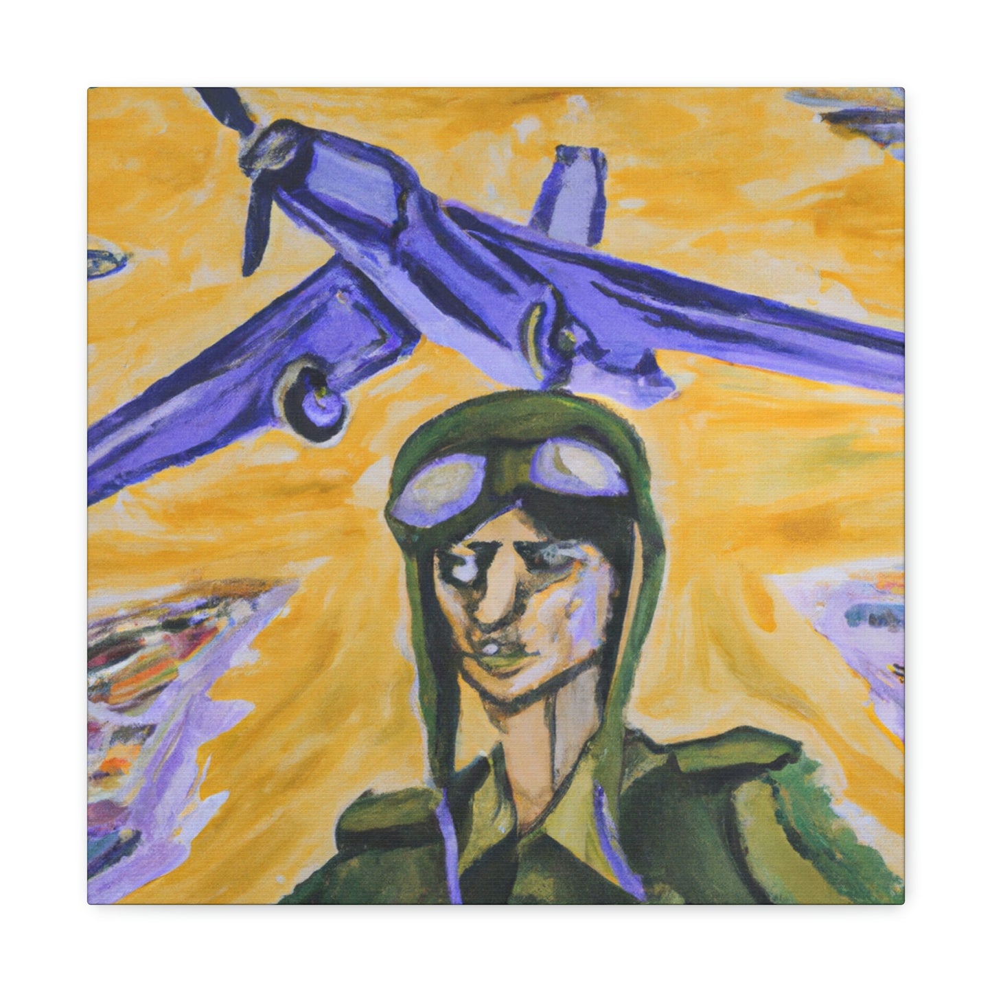 "Aviator in Expressionism". - Canvas