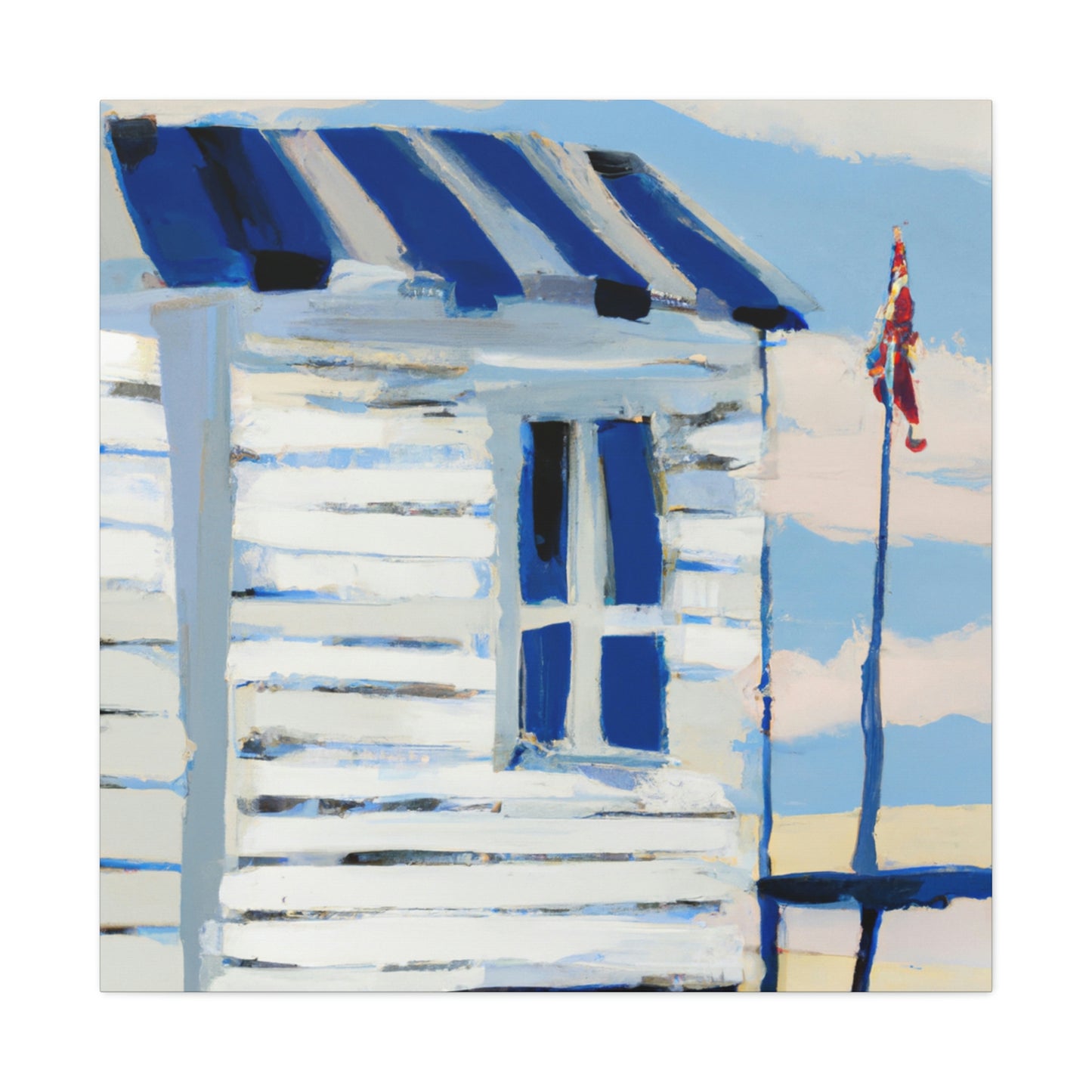 "Beach Hut Expressionism" - Canvas