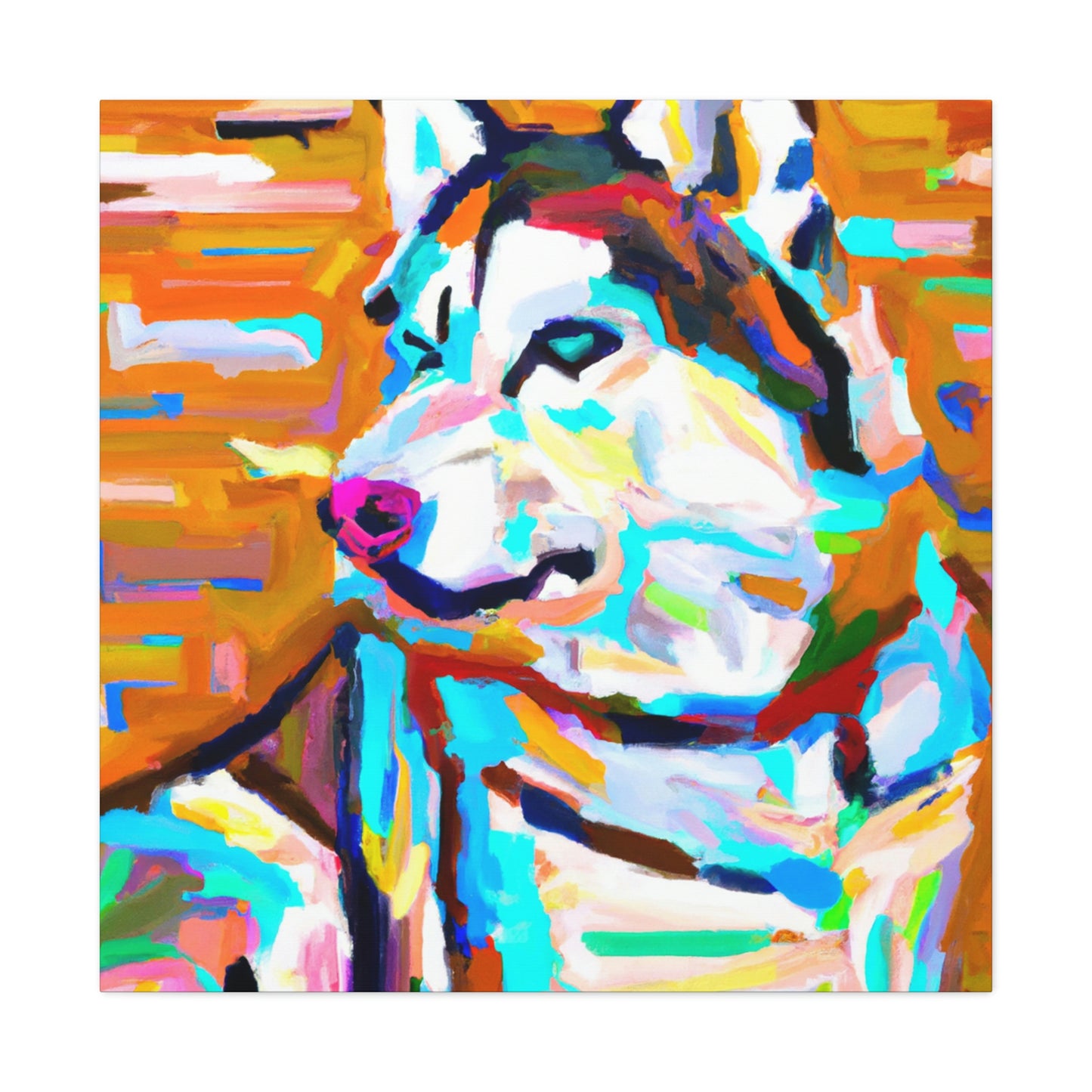 "Husky in Fauvist Colors" - Canvas