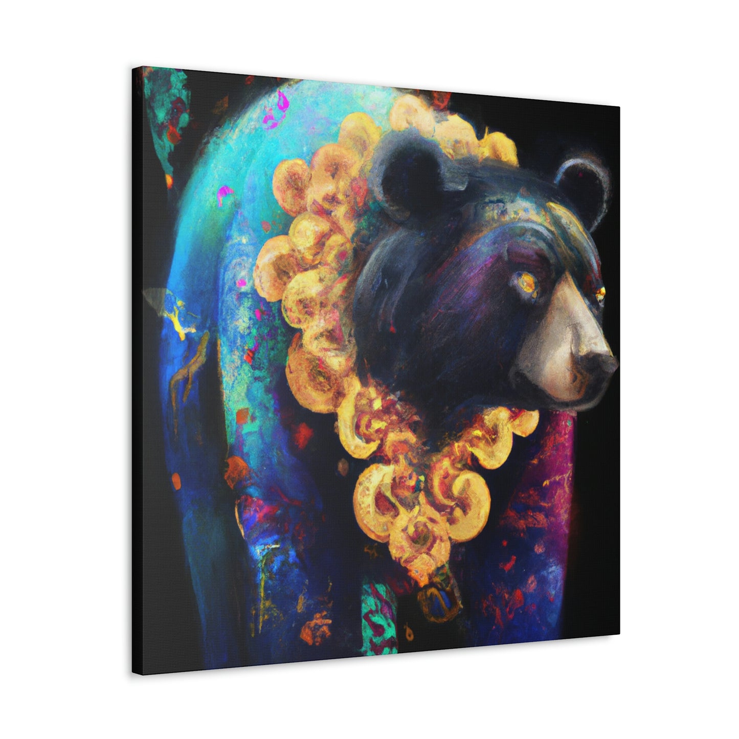 Asiatic Black Bear Gleaming - Canvas