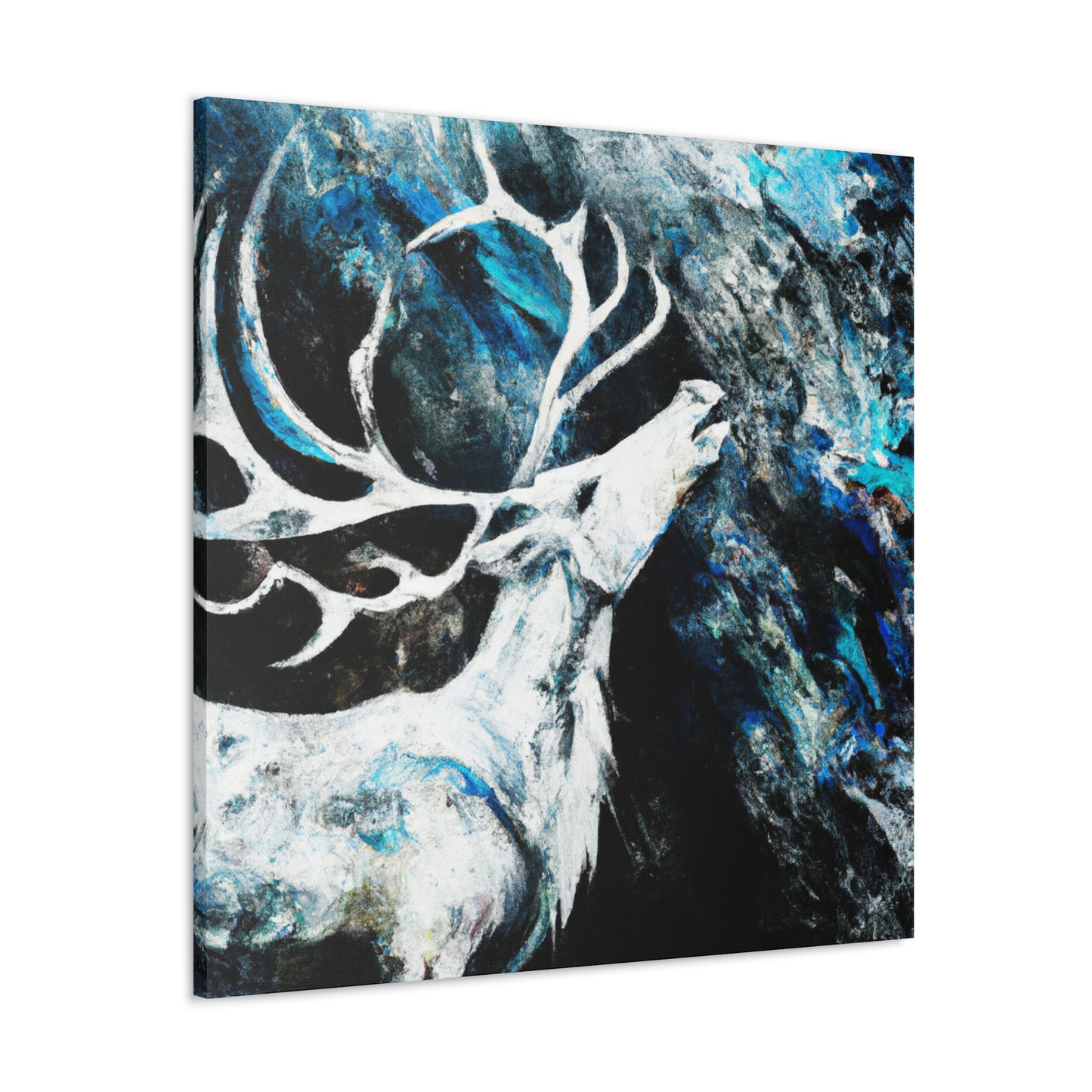 "Reindeer Abstract Expression" - Canvas