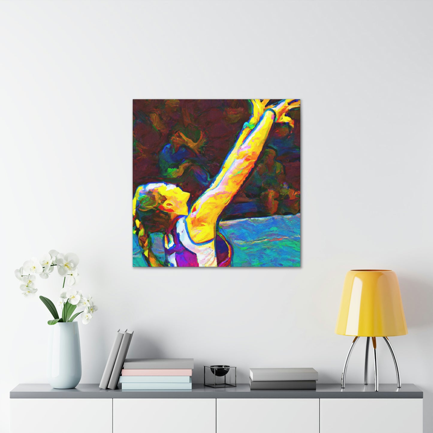 Volleyball in Colorful Motion - Canvas