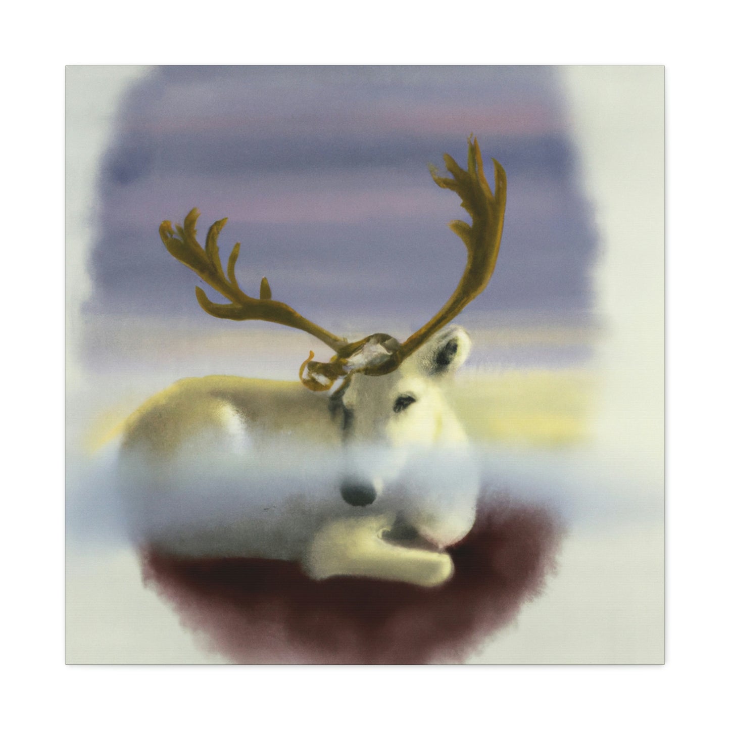 Reindeers in Snowscape - Canvas