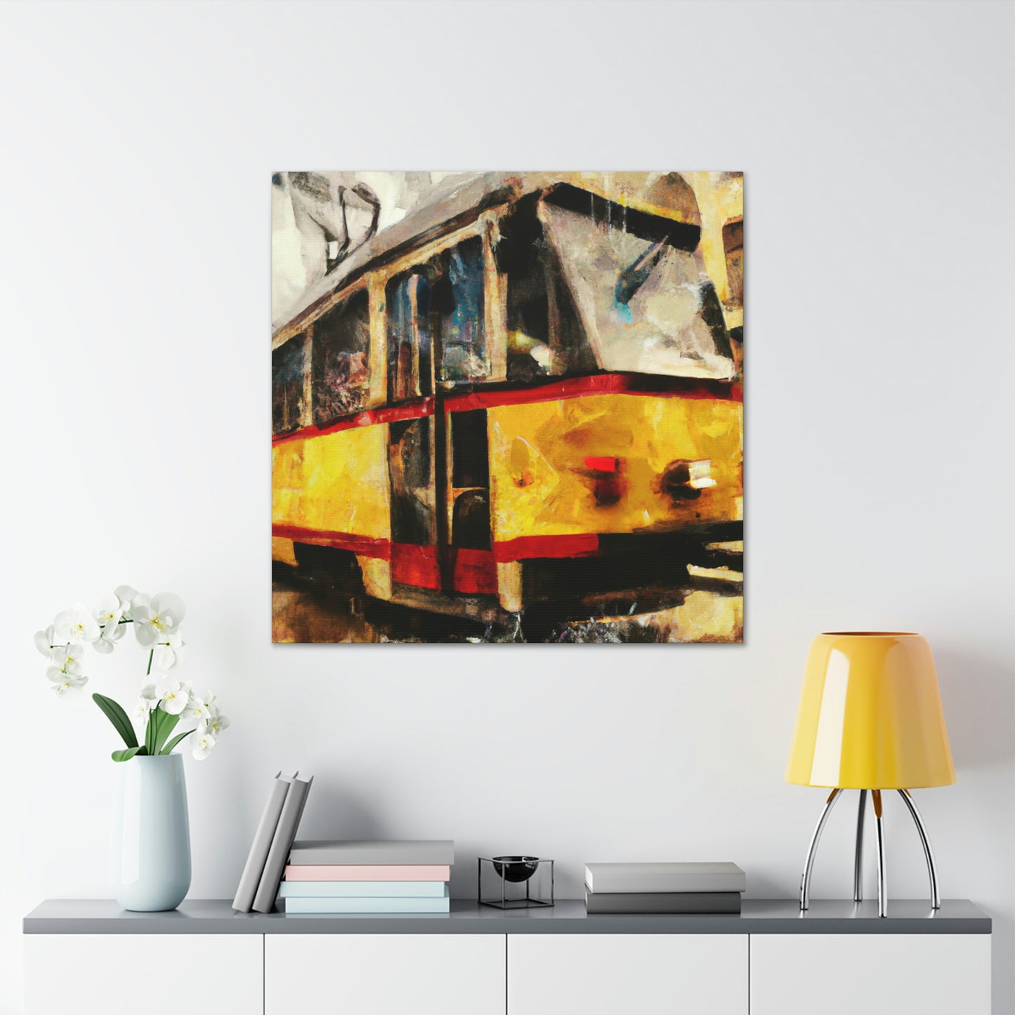 Tram in the Night - Canvas