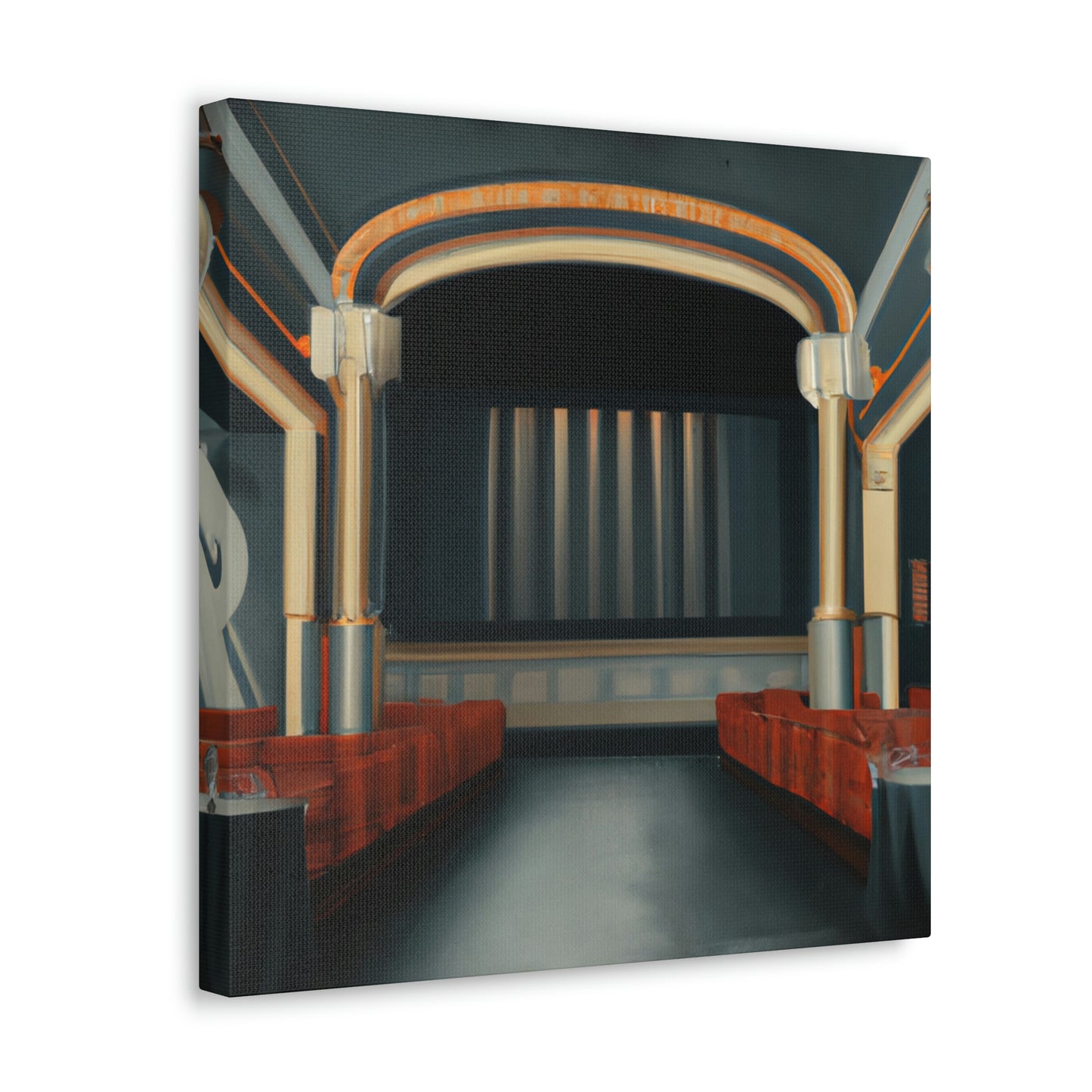 "Vintage Movie Theater Scene" - Canvas