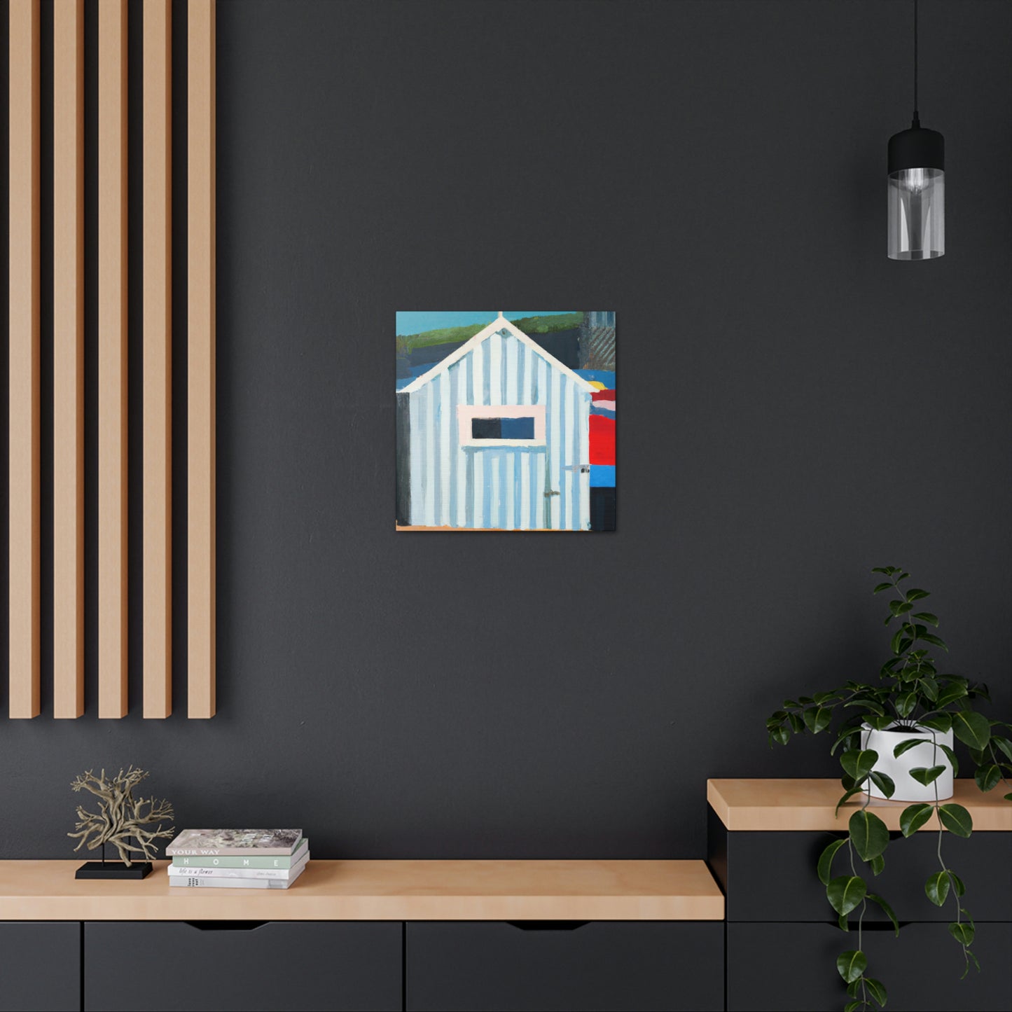 "Beach Hut Majesty 1940s" - Canvas