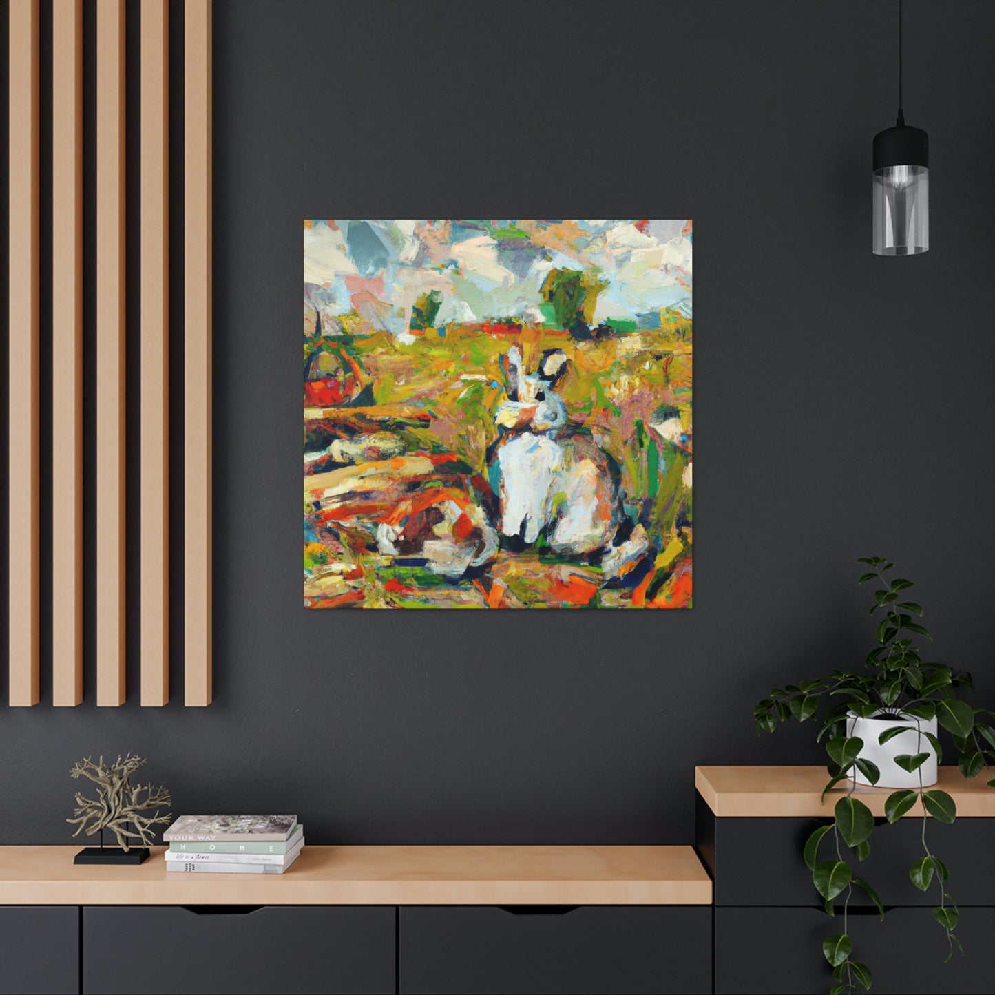 Rabbit in Impressionism - Canvas