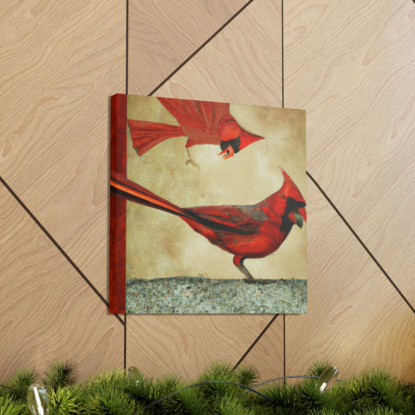 "Cardinal in Art Deco" - Canvas