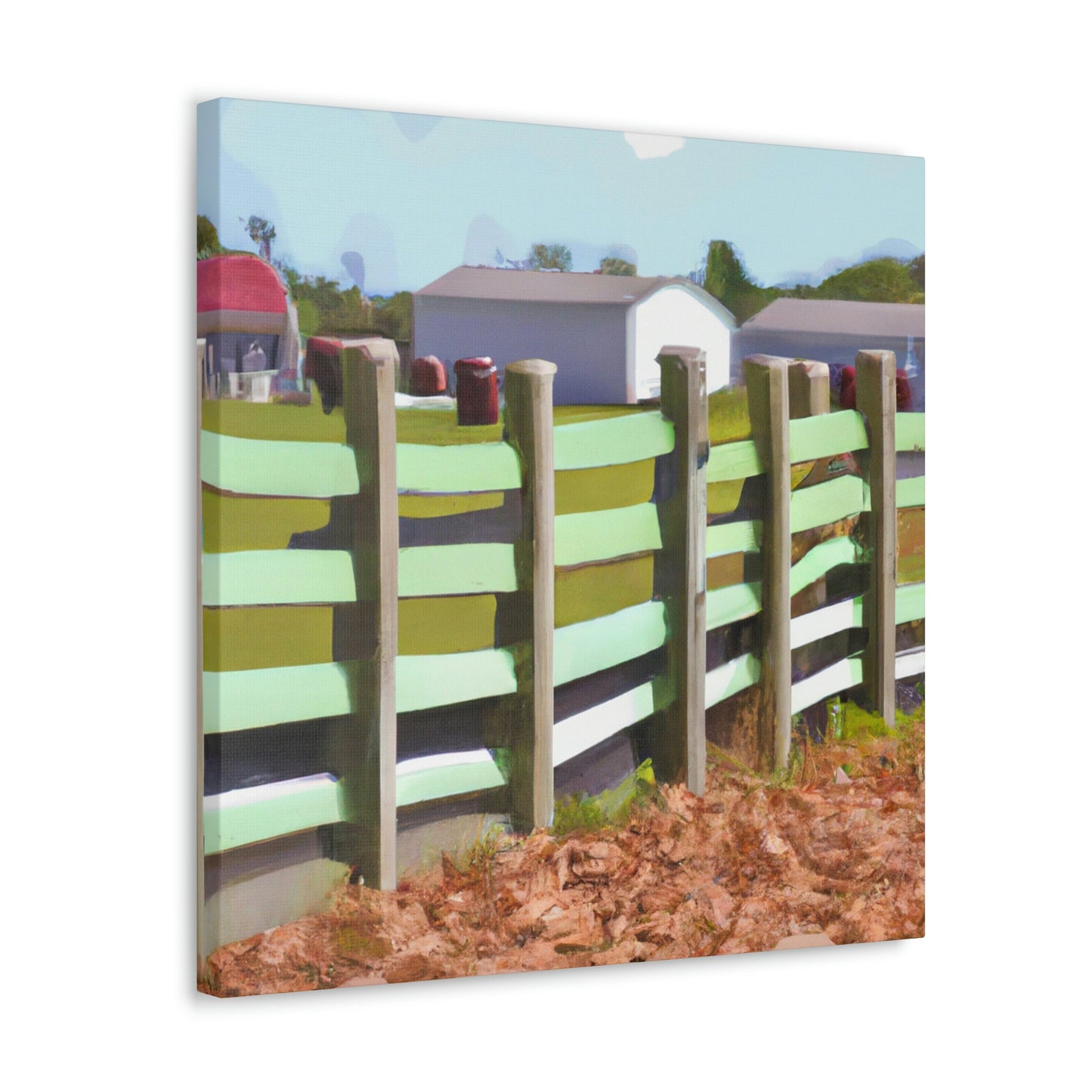 "Barnyard Fence Bouquet" - Canvas