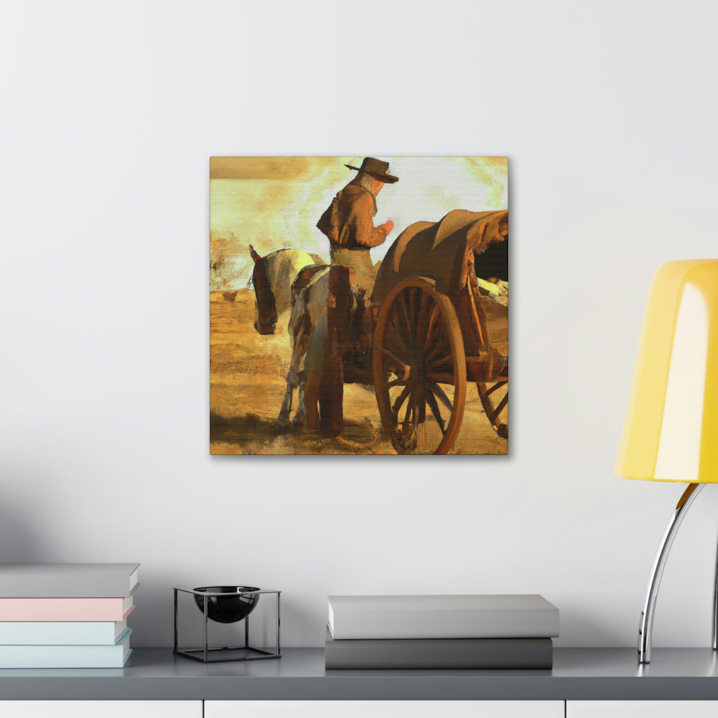 "Wagon Wheels Rolling On" - Canvas