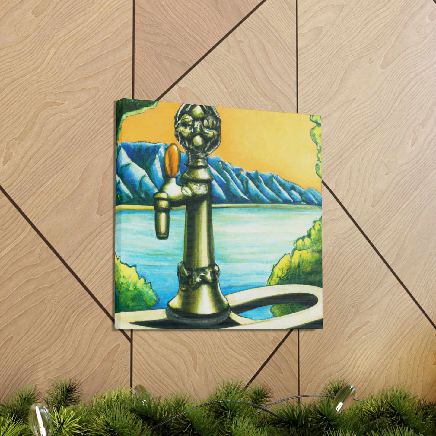 Bar Tap Reflection Scene - Canvas