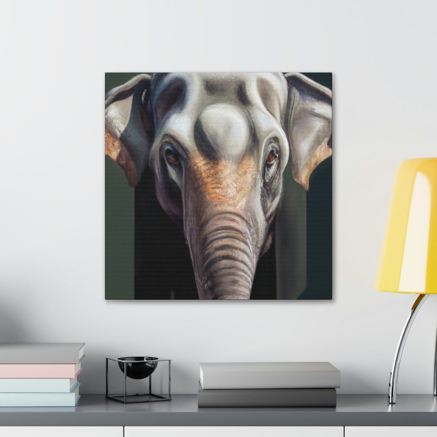 "Elephant in Monsoon Rain" - Canvas