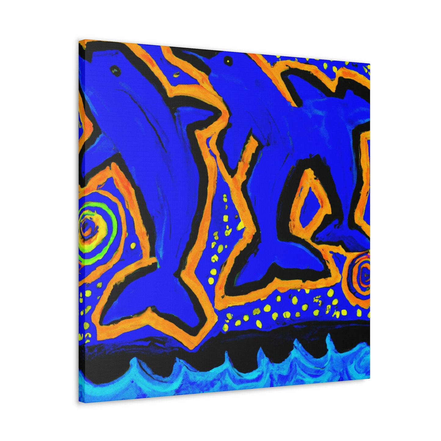 Dolphins in Abstract Forms - Canvas