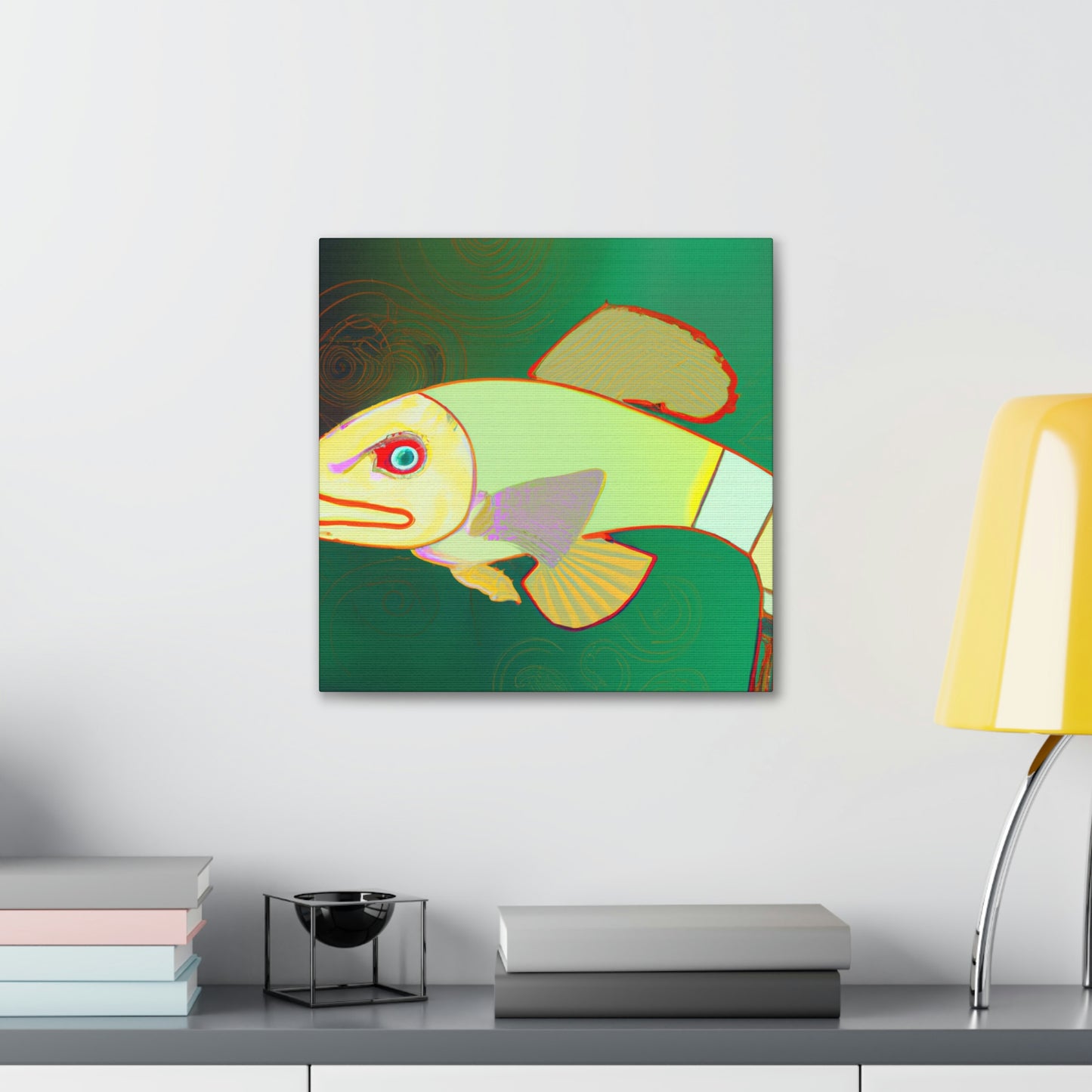 "Glittering Art Deco Killifish" - Canvas