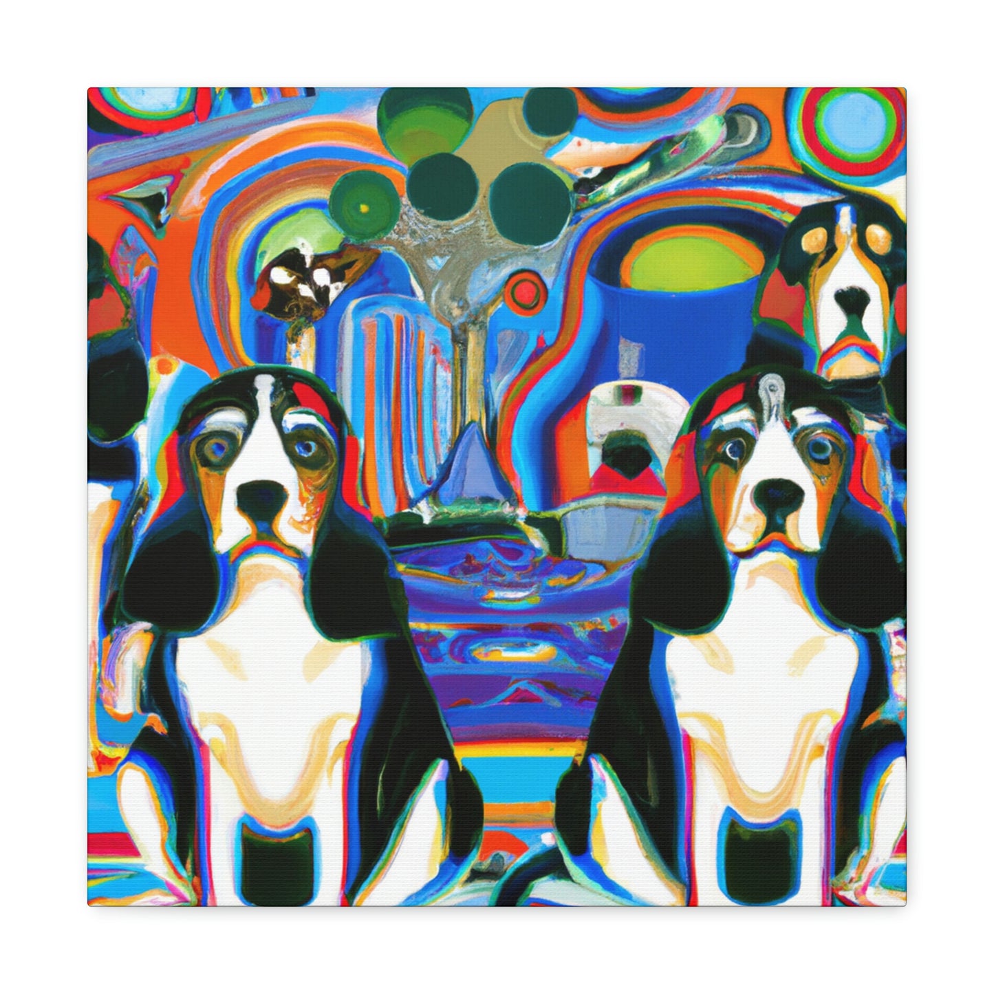 "Beagle in Art Deco" - Canvas