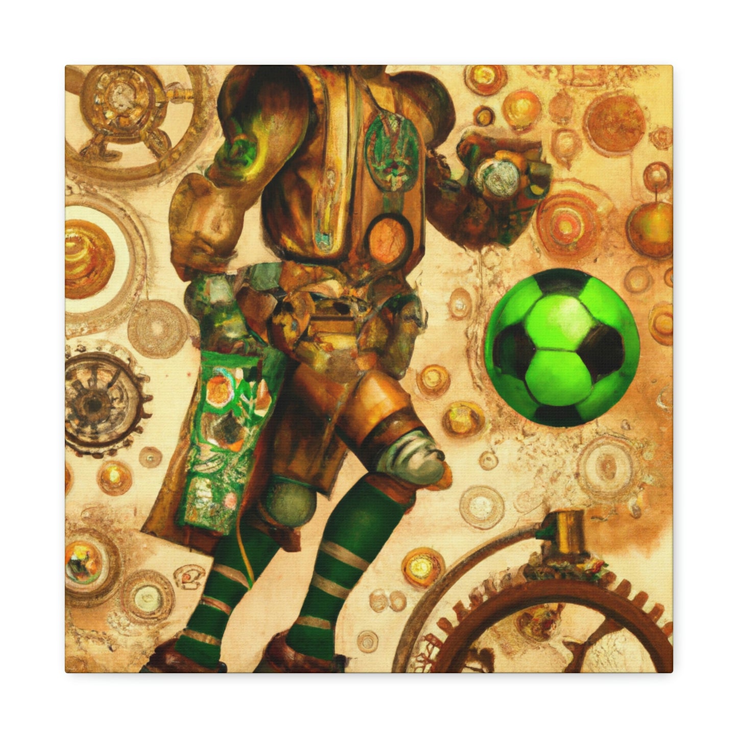 Soccer in Steampunk Age - Canvas