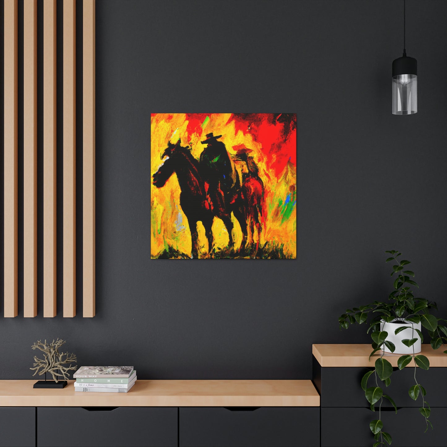 Cowboy and Steed. - Canvas