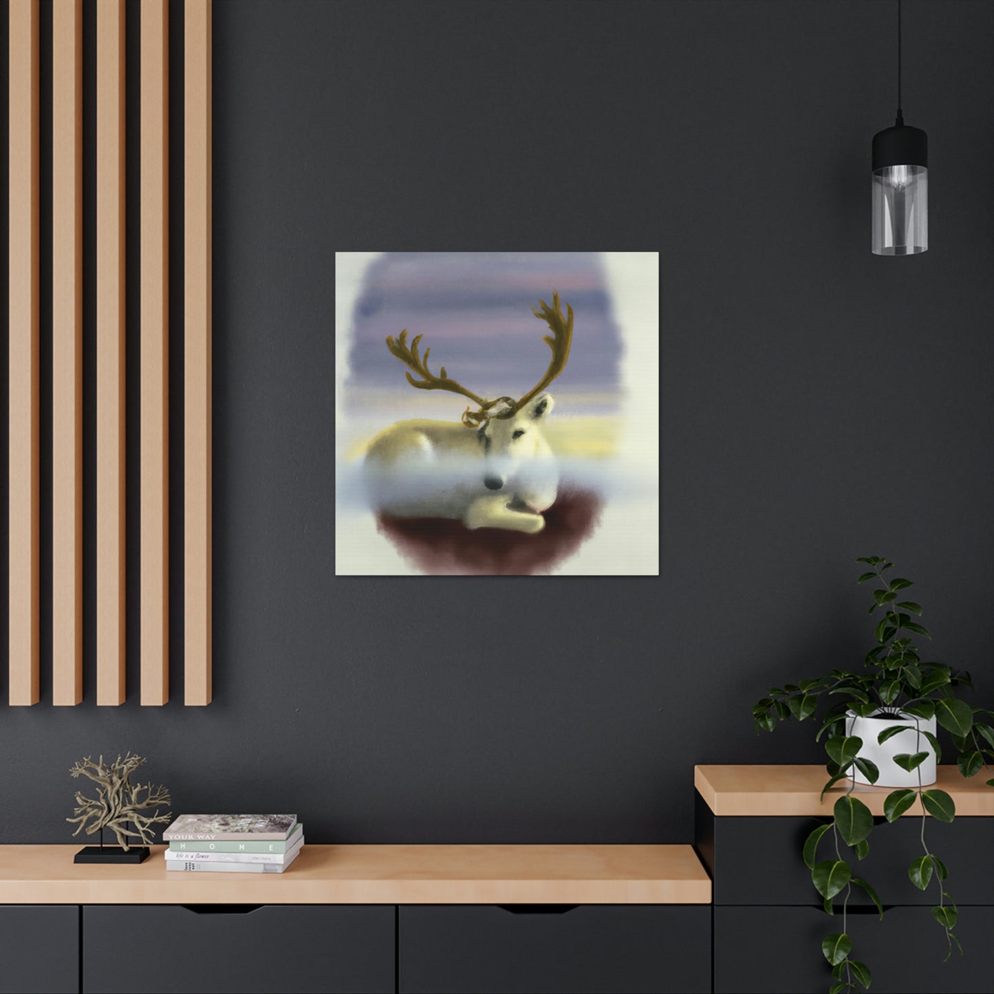 Reindeers in Snowscape - Canvas