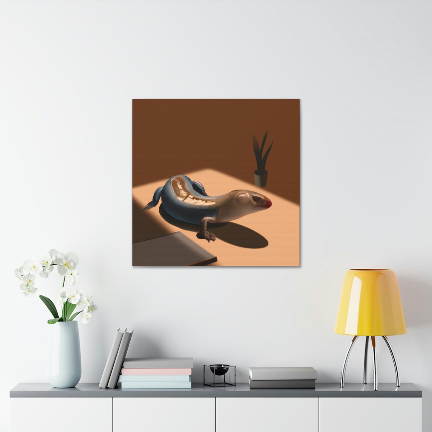 "Blue-Tongued Skink Zen" - Canvas