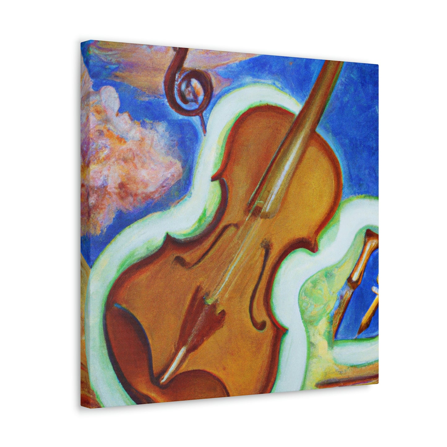 "The Violin's Surreal Flight" - Canvas