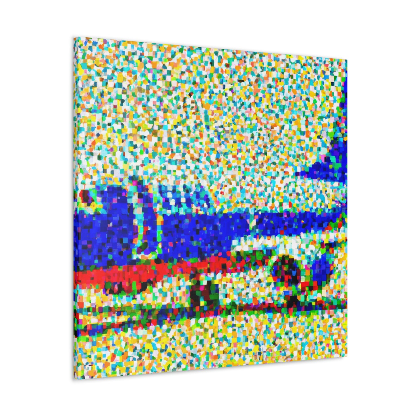 "Aerial Plane Pointillism" - Canvas