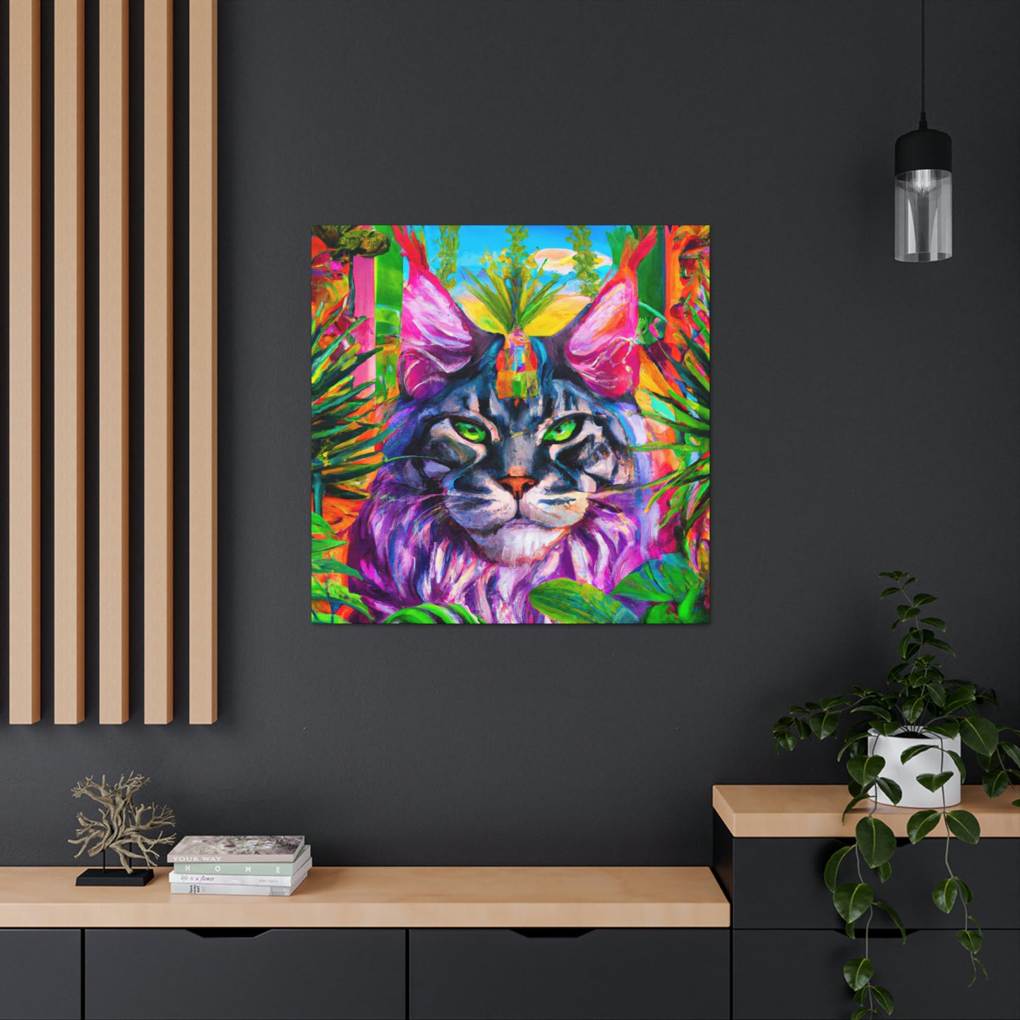 "Cat in Art Deco" - Canvas