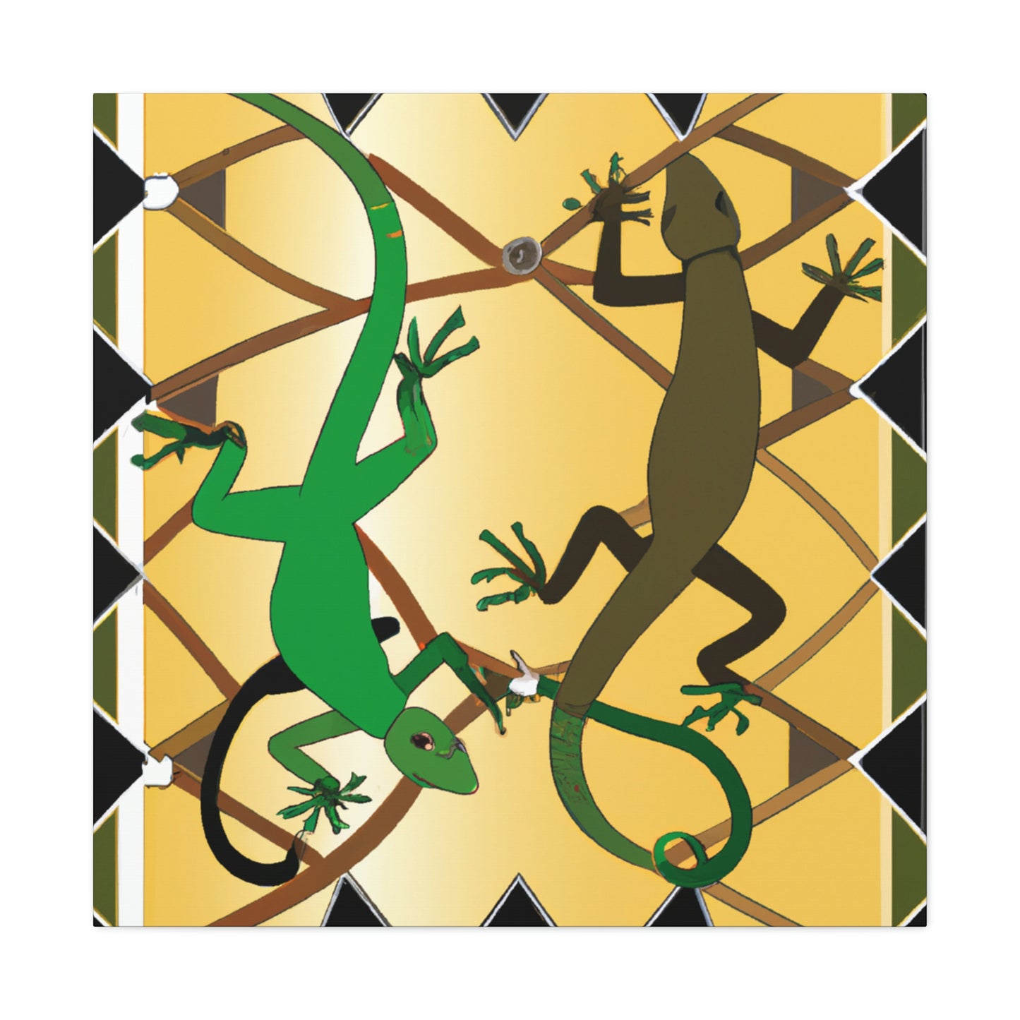 Lizards in Deco Style - Canvas