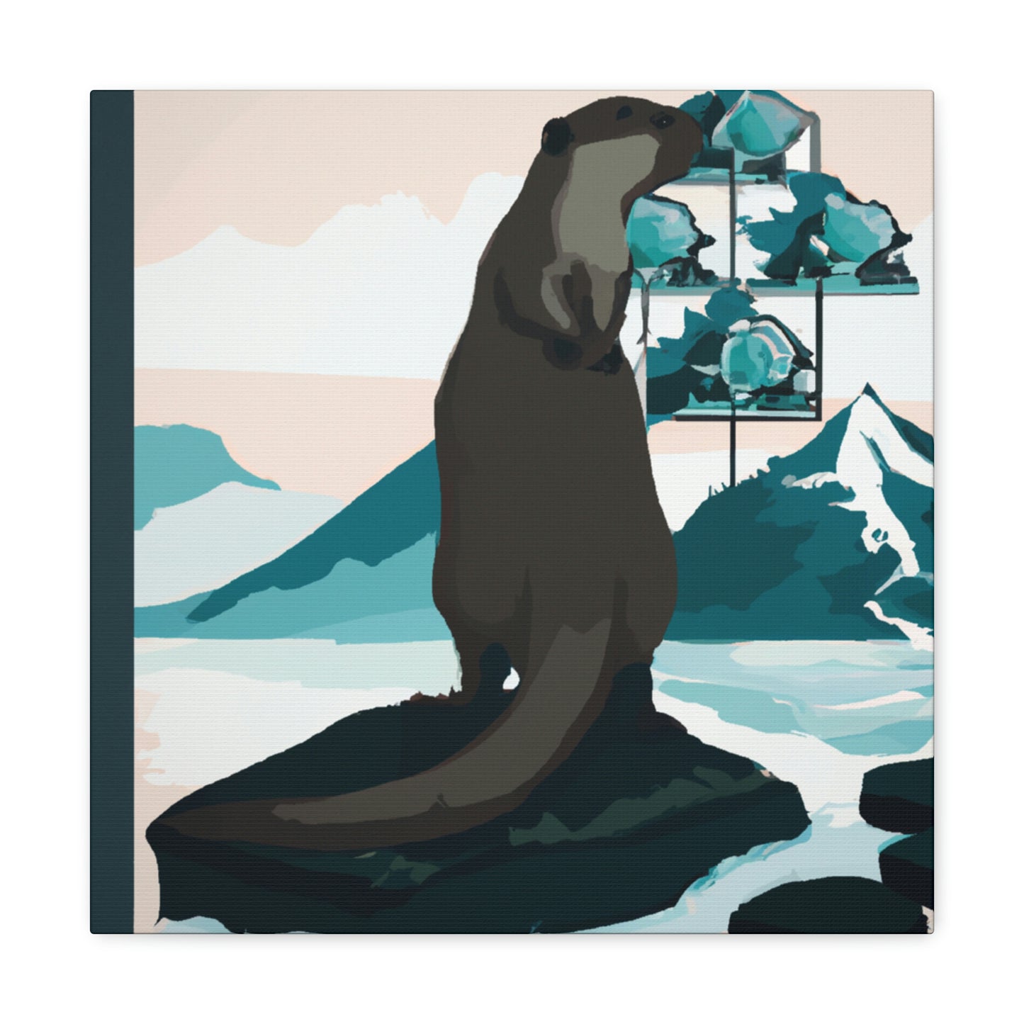 "Otter in Art Deco". - Canvas