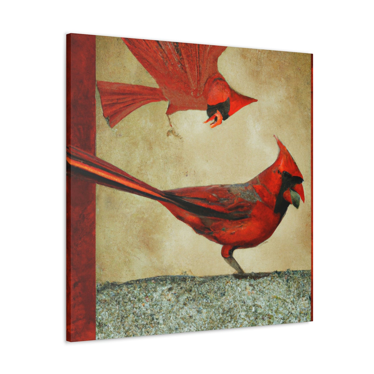 "Cardinal in Art Deco" - Canvas