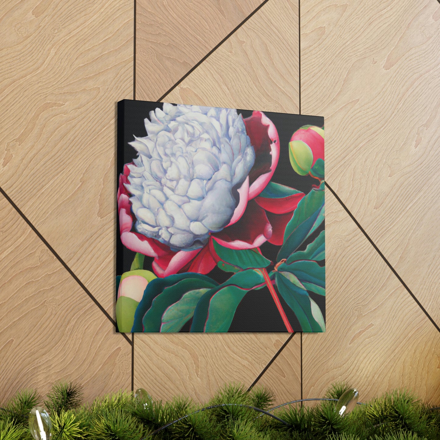 "Flamboyant Peony Bloom" - Canvas