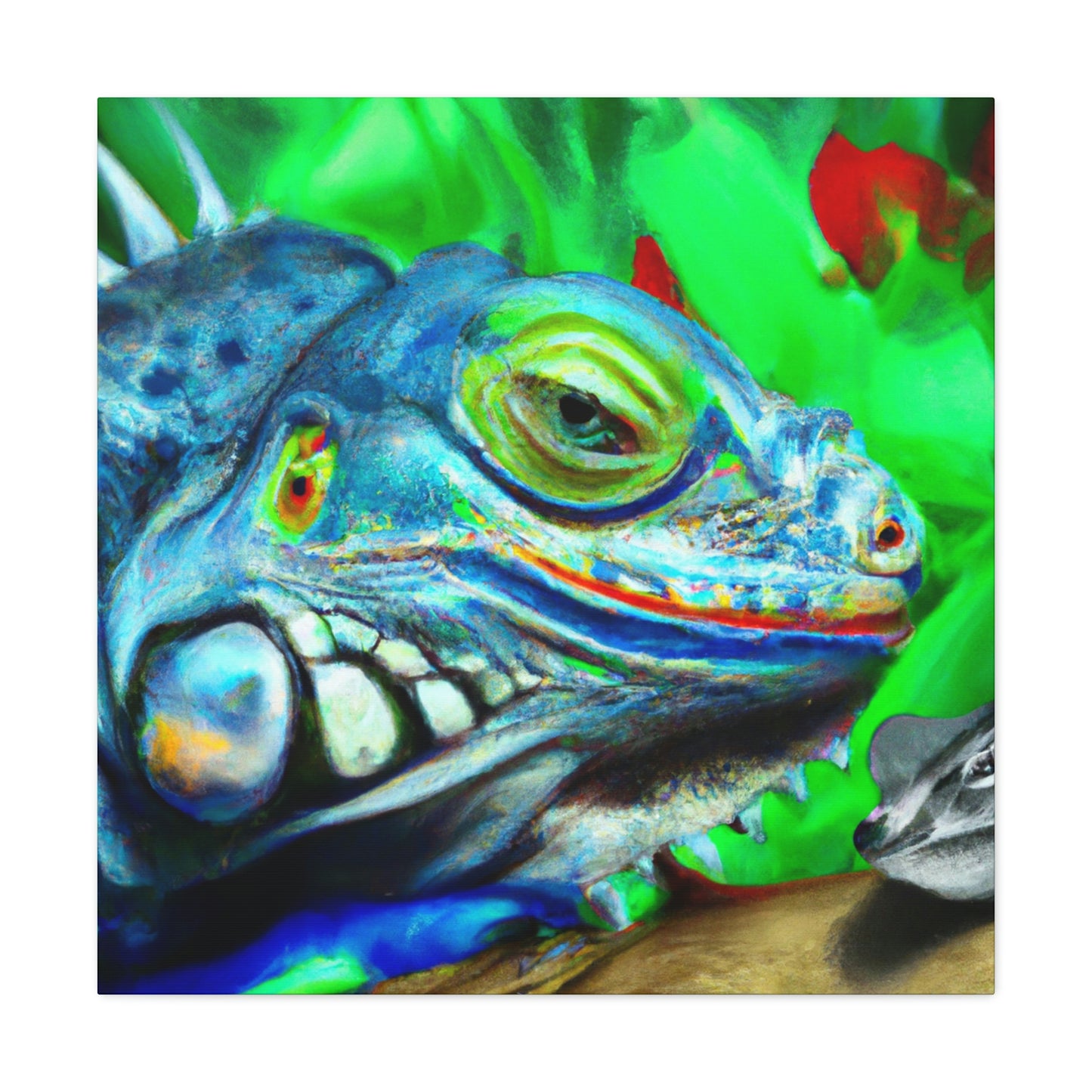 "Green Iguana Dreamscape" - Canvas