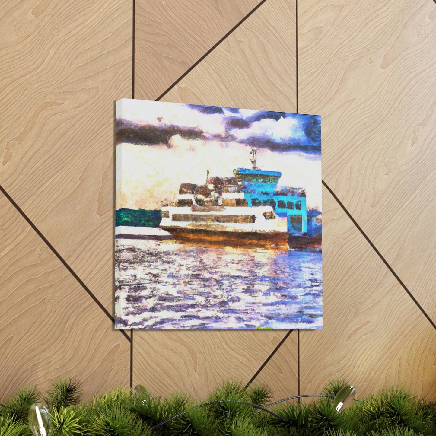 Ferry at Nightfall - Canvas