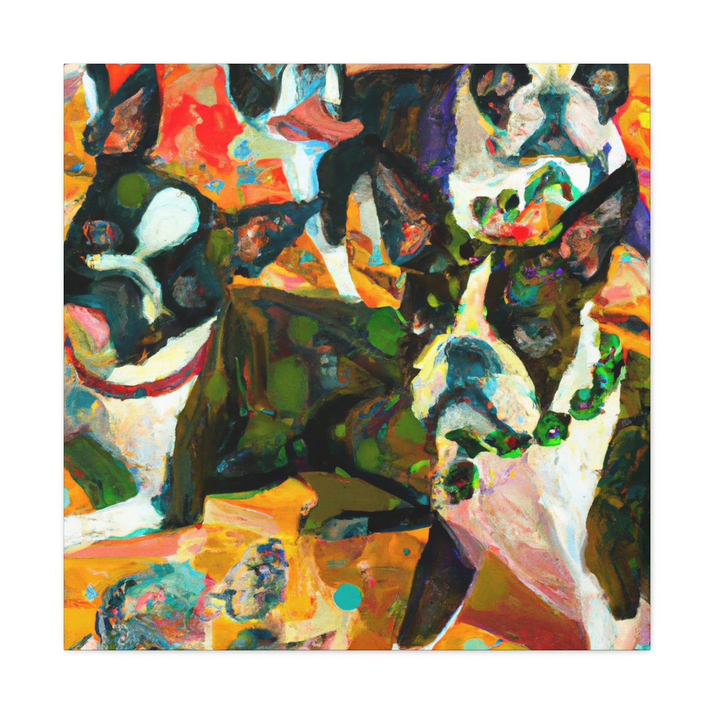 Boston Terrier Expressionism - Canvas