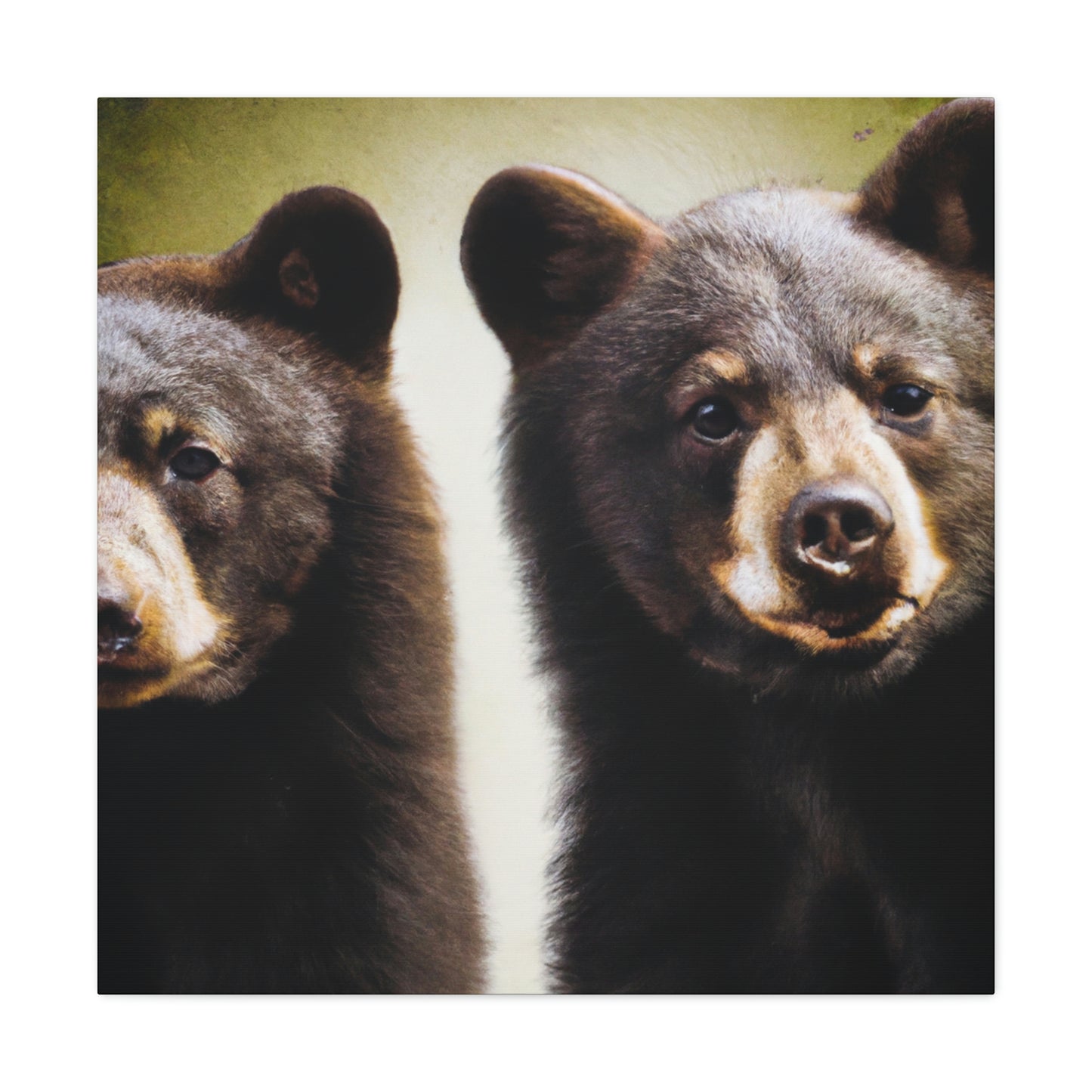 "Black Bears in Nature" - Canvas