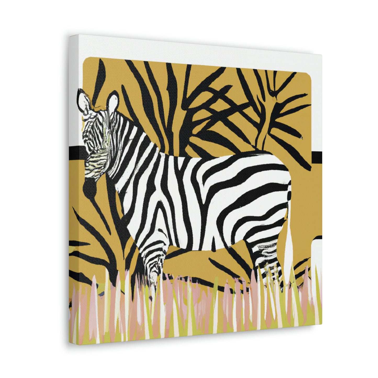 "Gilded Zebra Splendor" - Canvas