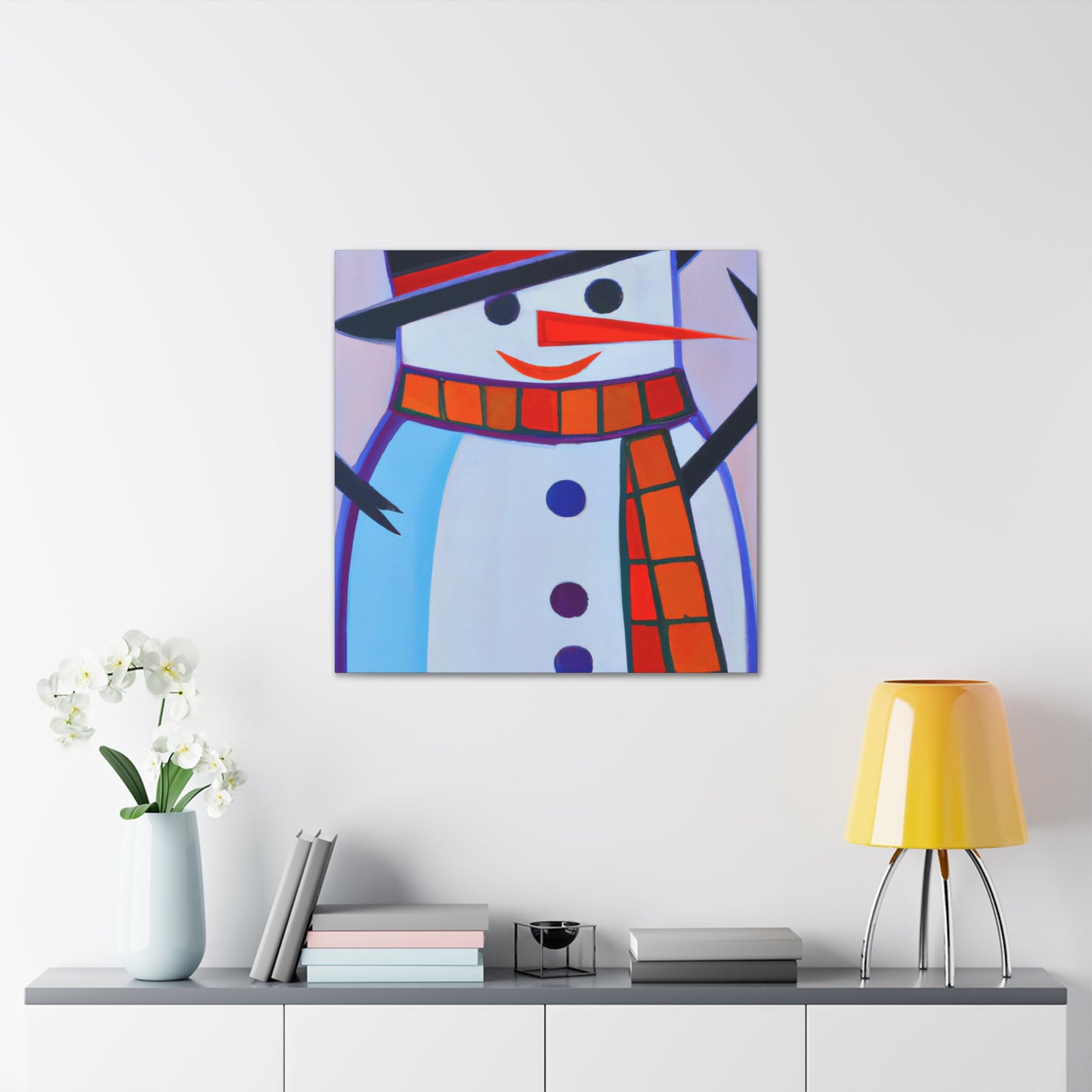 "Frosty Art Deco Snowman" - Canvas