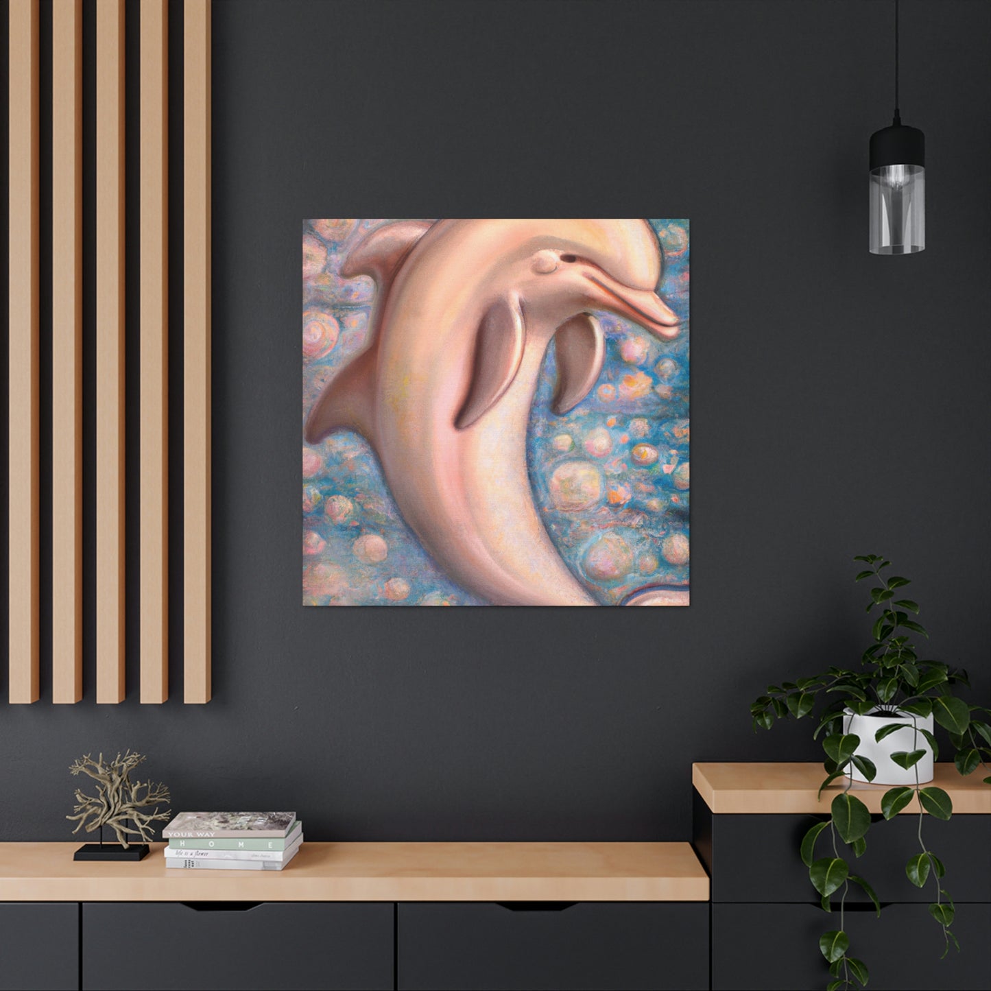 "Dolphin Dance Deco" - Canvas