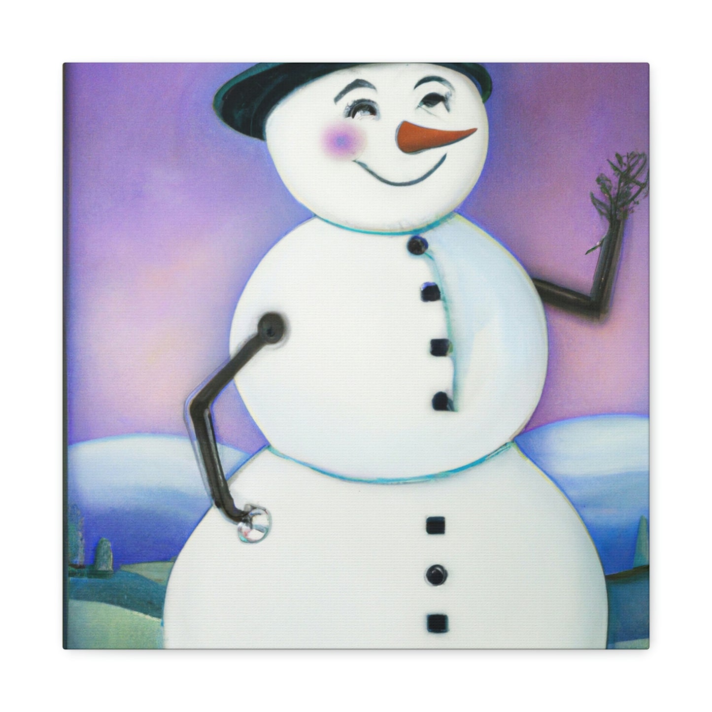 Chilling Art Deco Snowman - Canvas