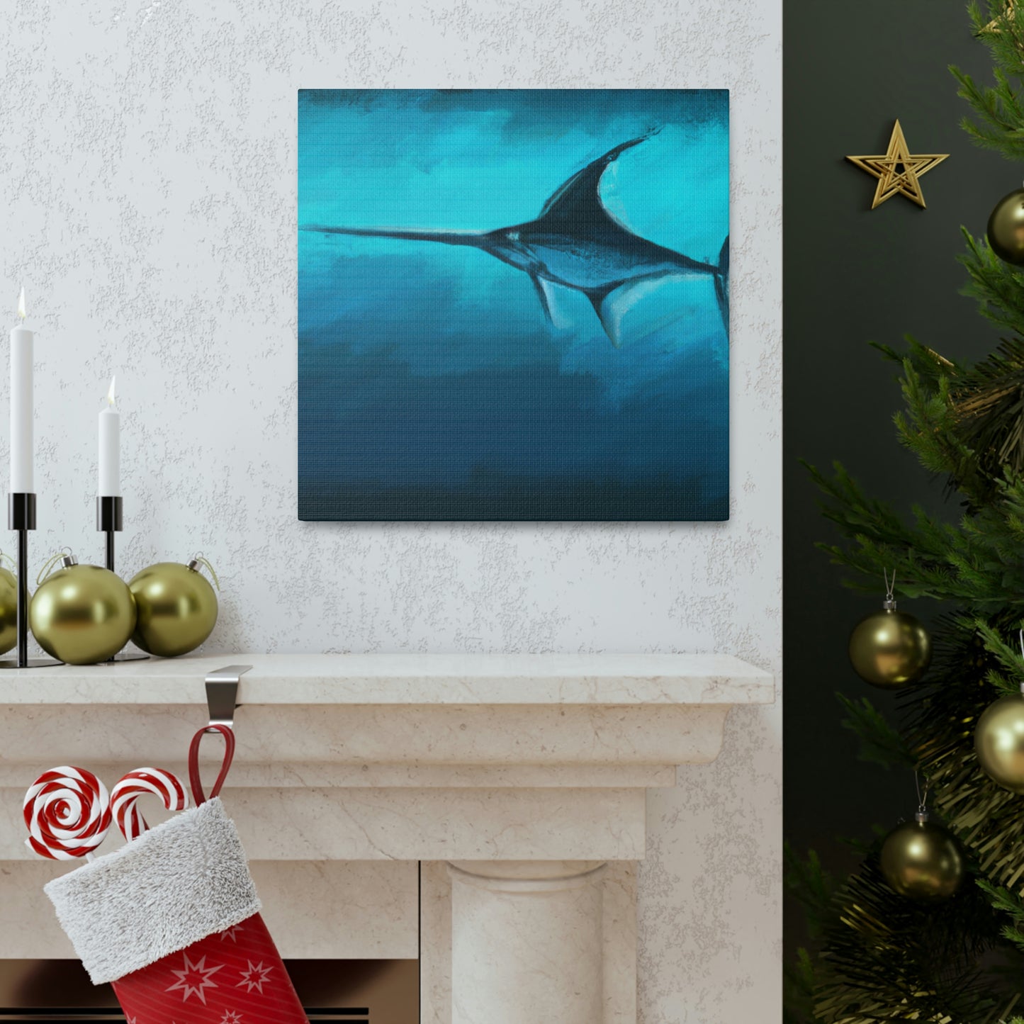 "Swordfish in Moonlight" - Canvas