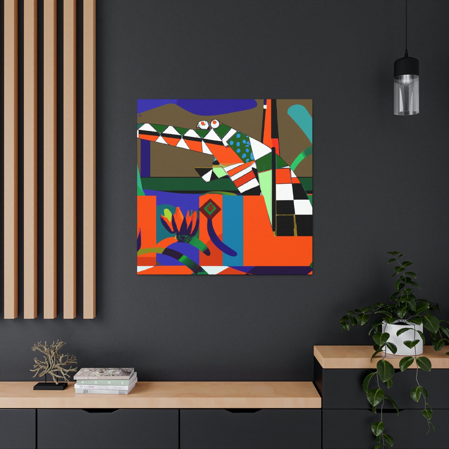 "Crocodile Art Deco" - Canvas