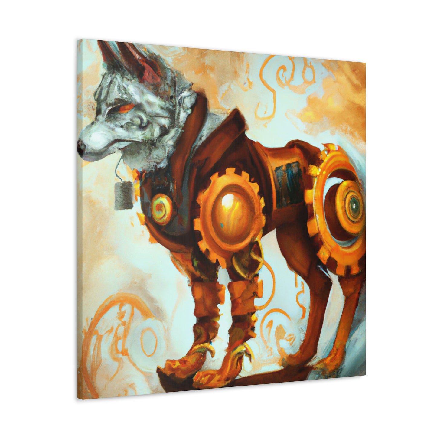 "Wolf in Steam Gears" - Canvas