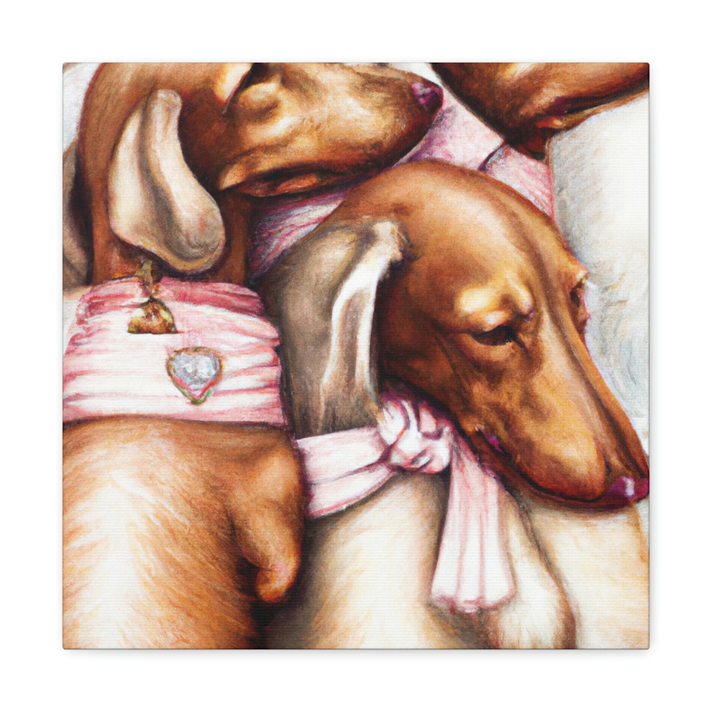 "Dashing Dachshund Deco" - Canvas