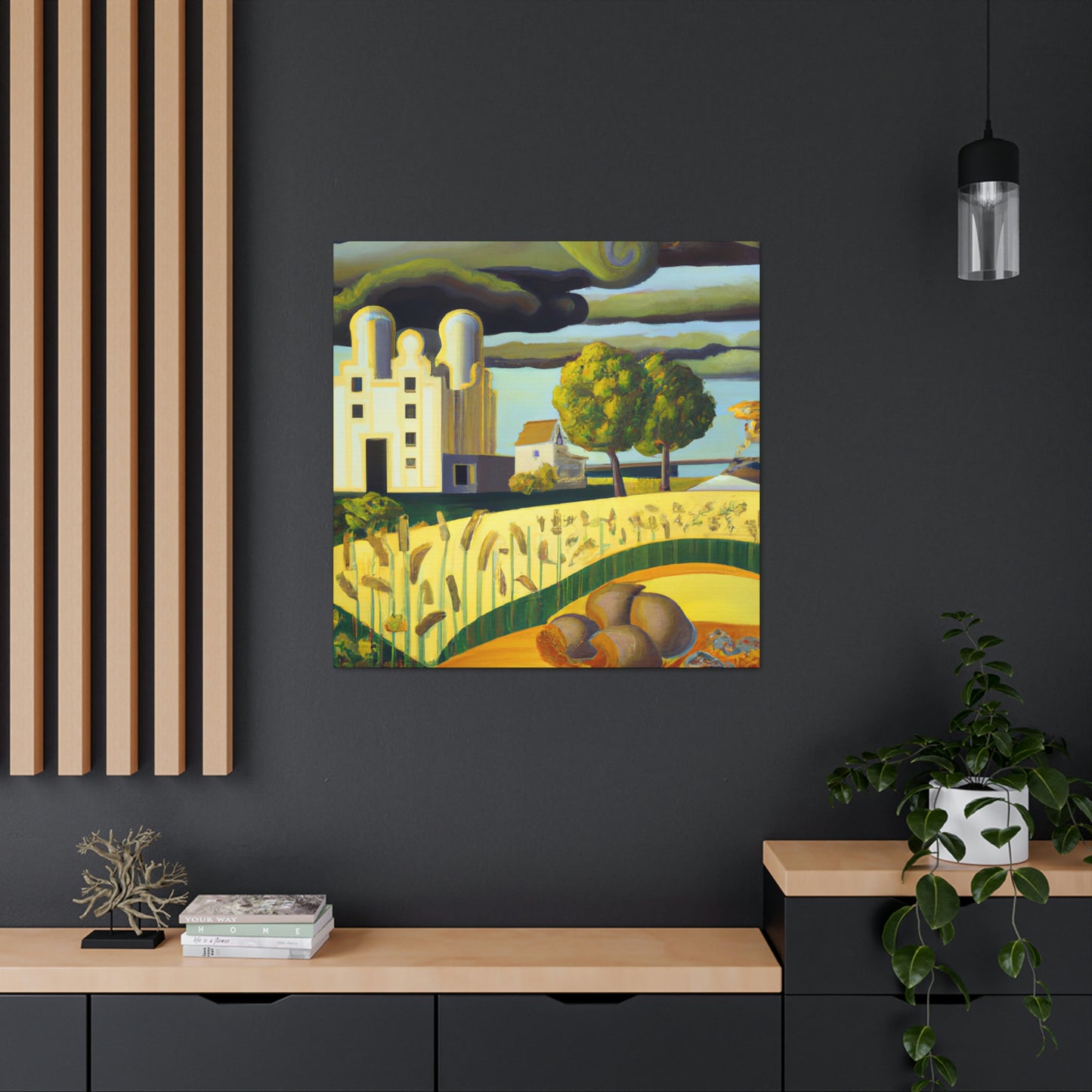 Farmhouse at Dawn. - Canvas