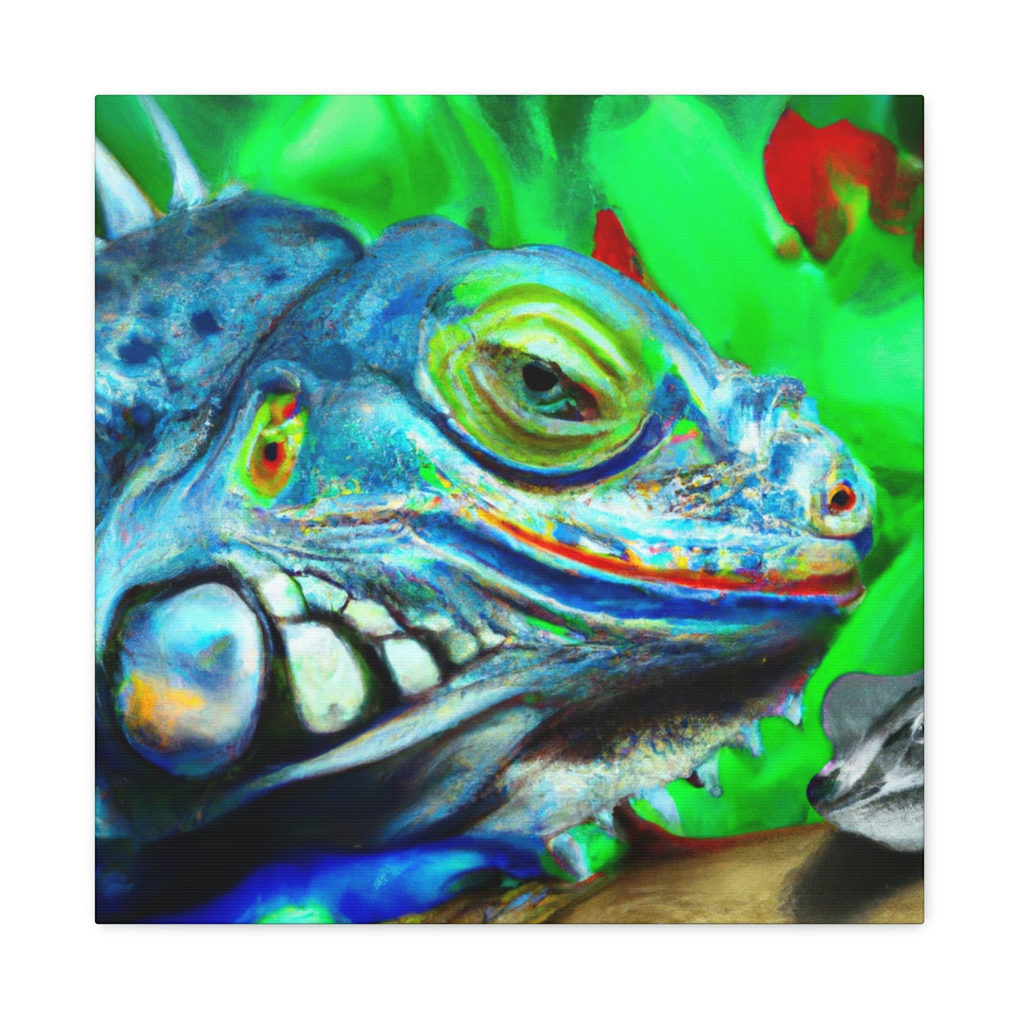 "Green Iguana Dreamscape" - Canvas