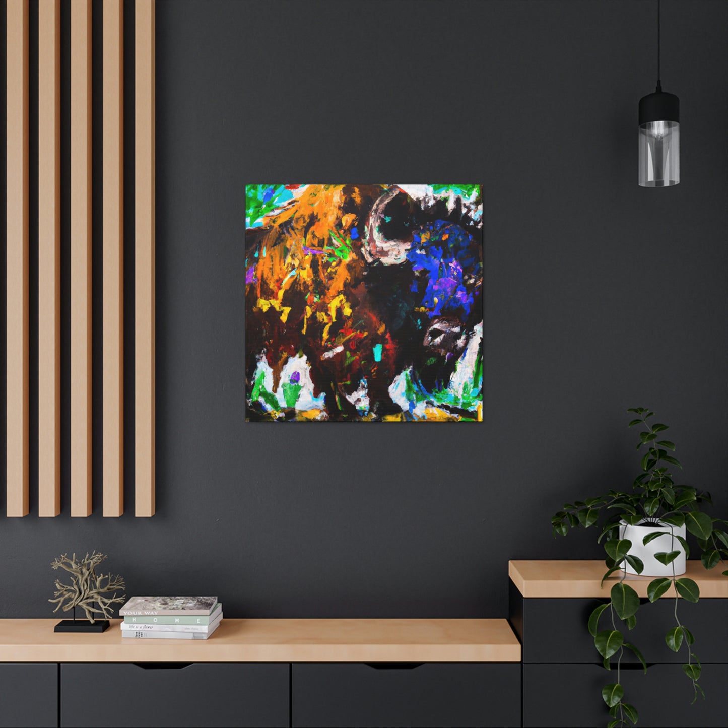 "Majestic Bison Stampede" - Canvas