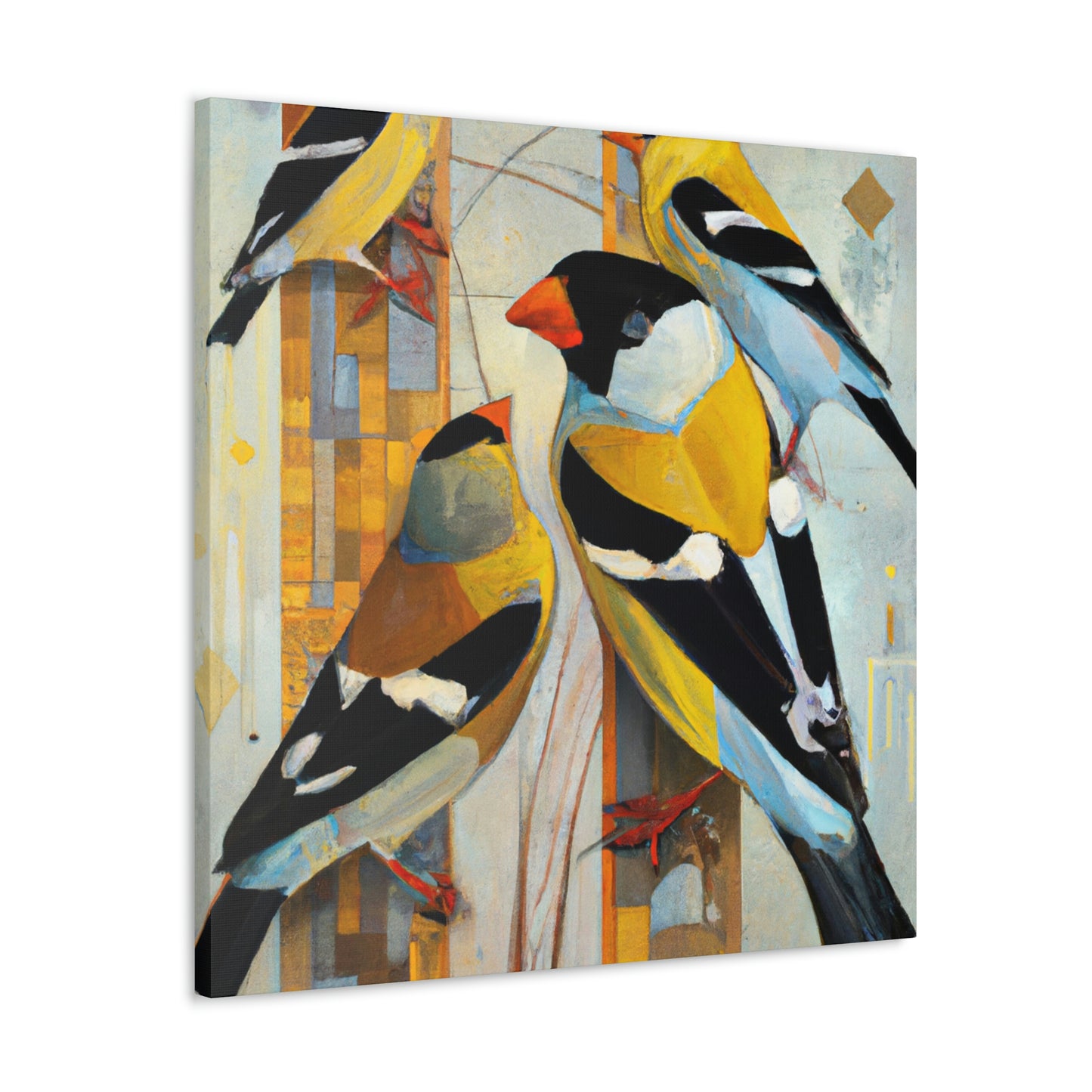 "Goldfinch in Deco Style" - Canvas